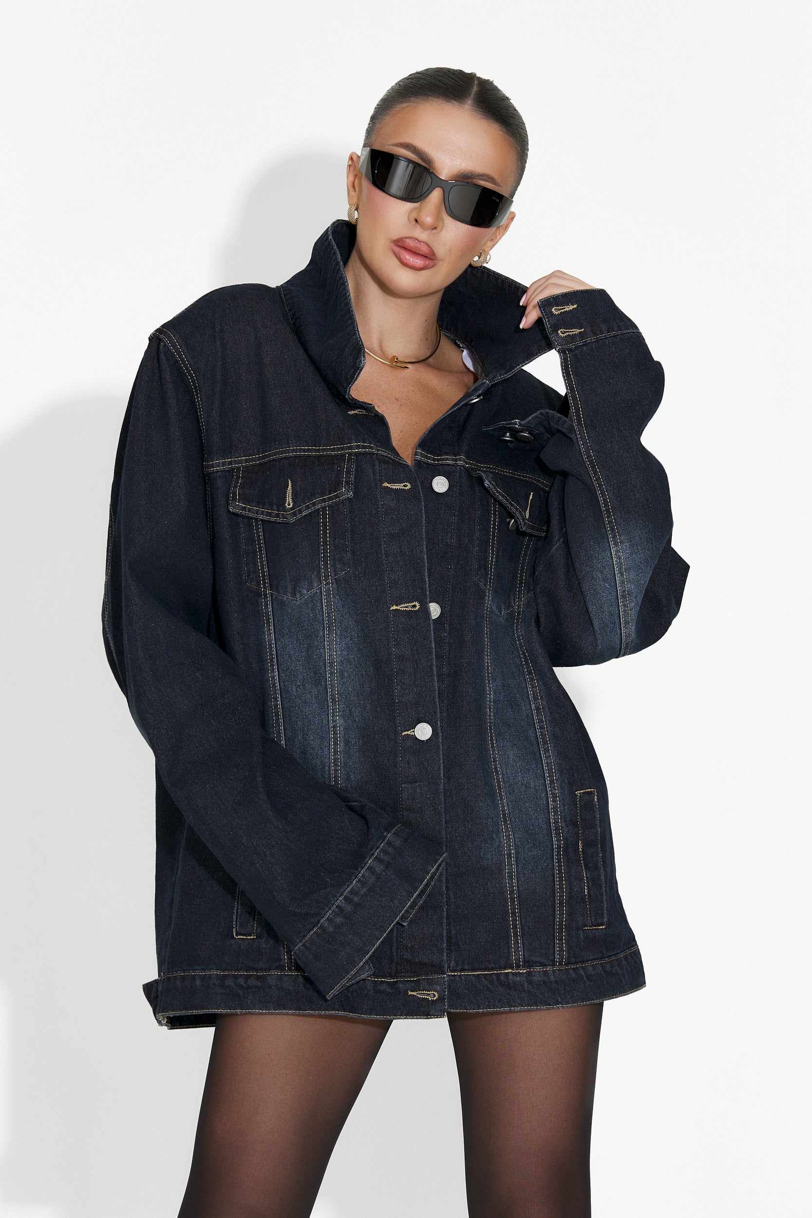 Hazelia Bogas Tengerészkék Casual Női Dzseki