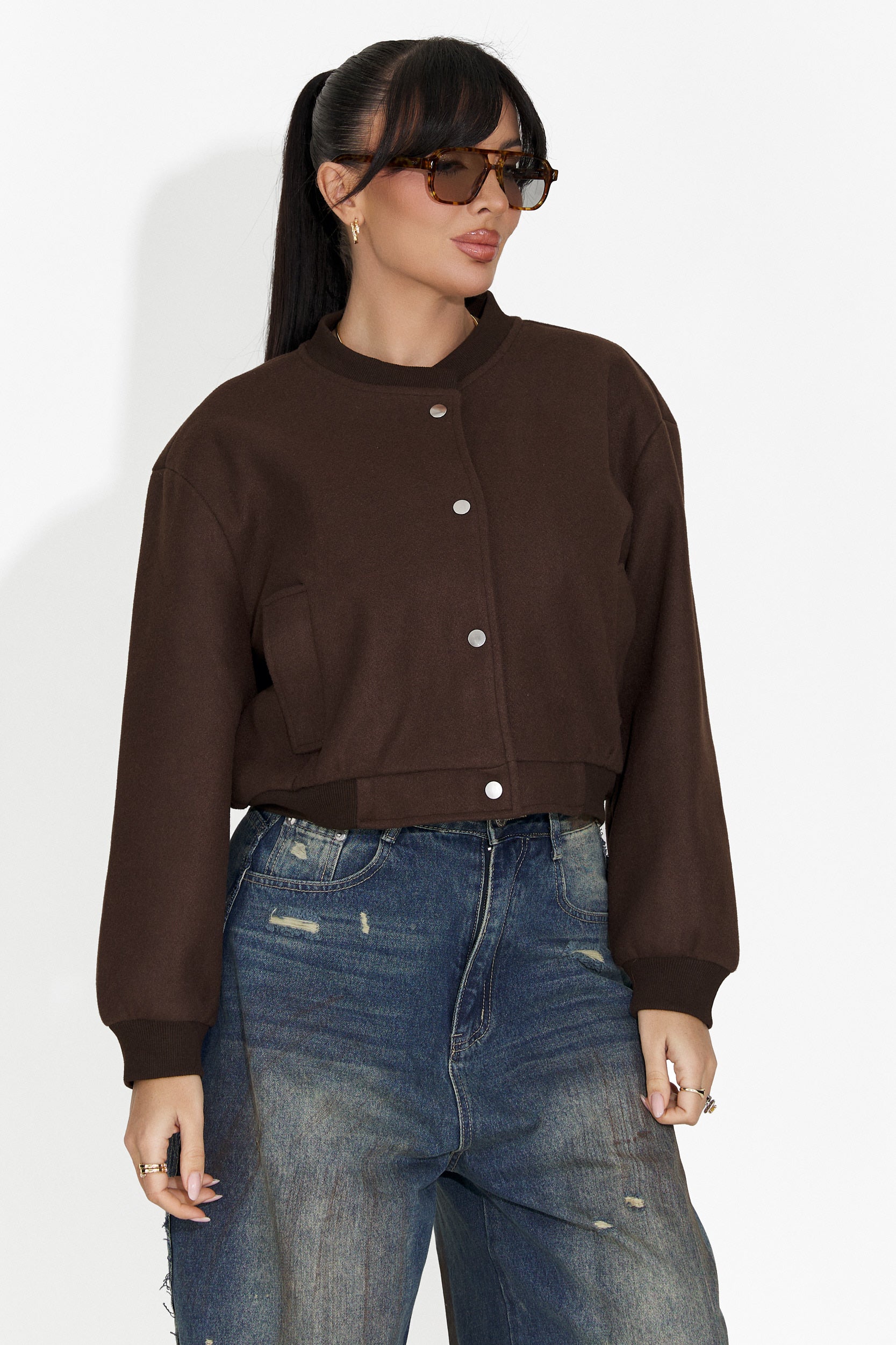 Női barna hétköznapi dzseki Gineta Bogas