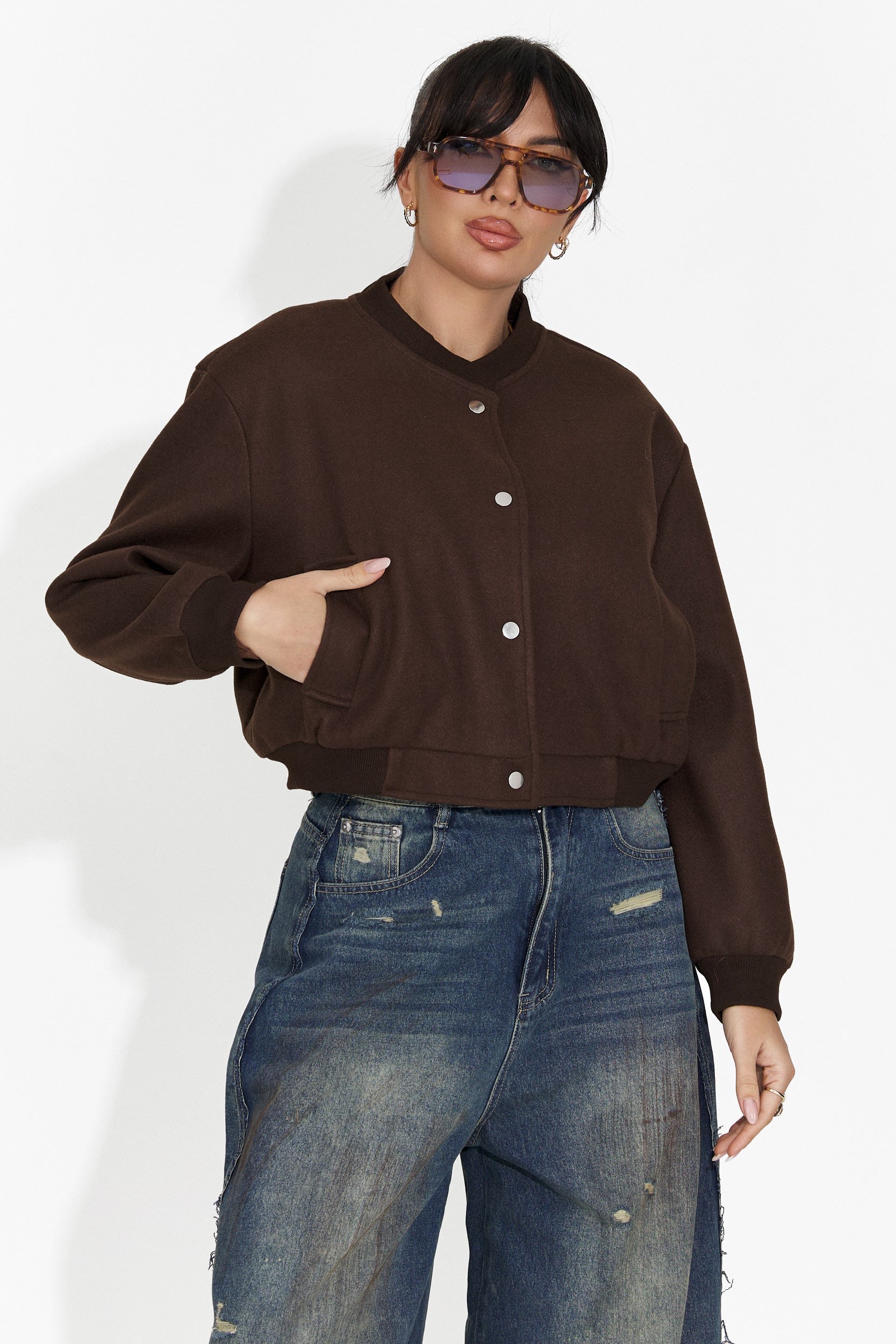 Női barna hétköznapi dzseki Gineta Bogas