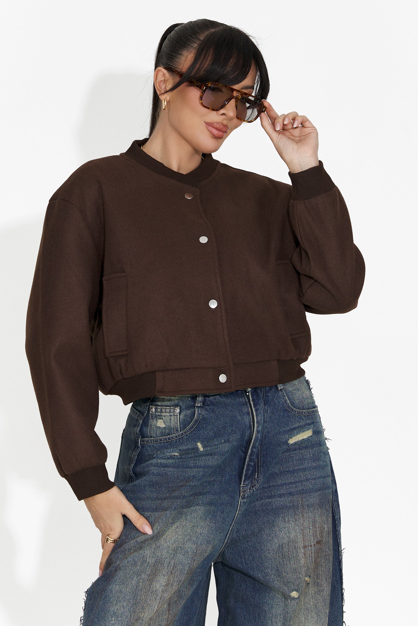 Női barna hétköznapi dzseki Gineta Bogas