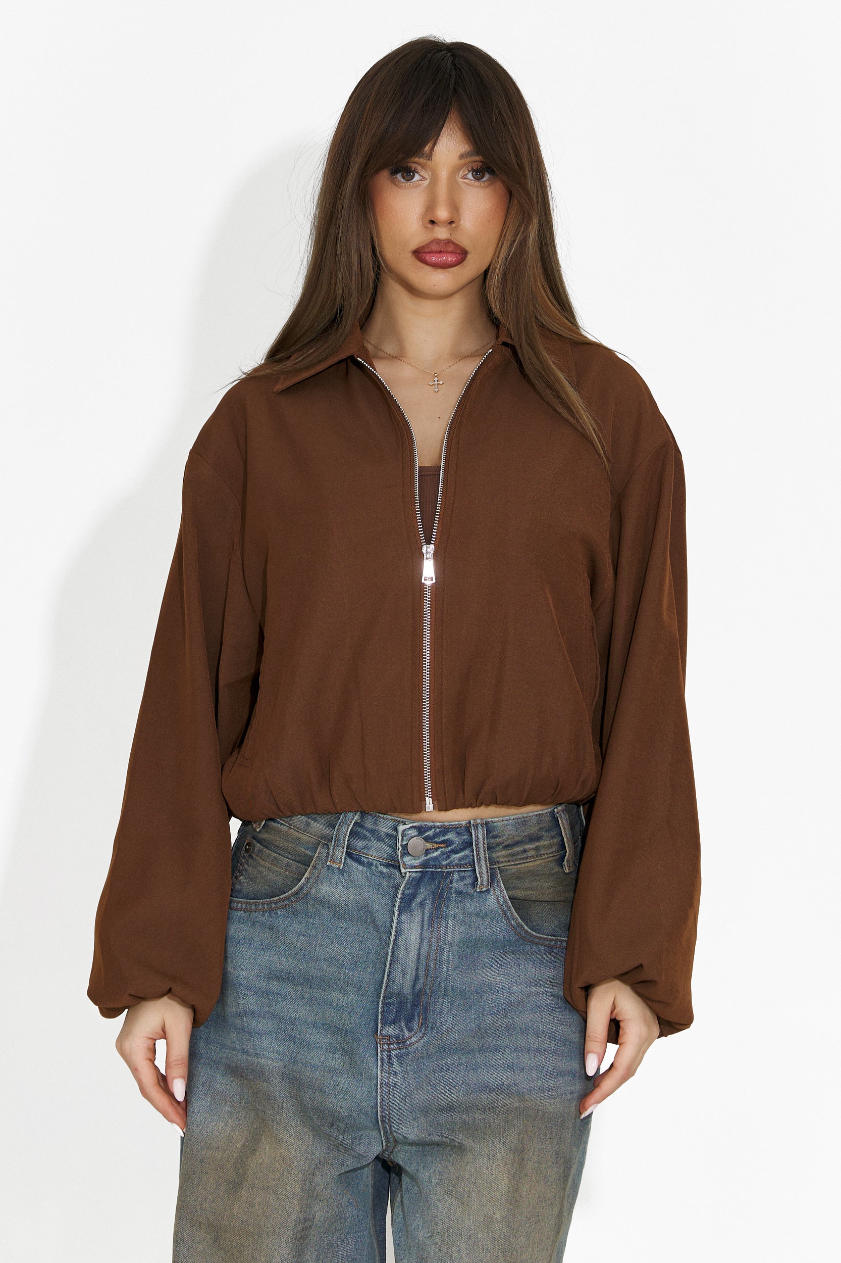 Női barna hétköznapi dzseki Giona Bogas