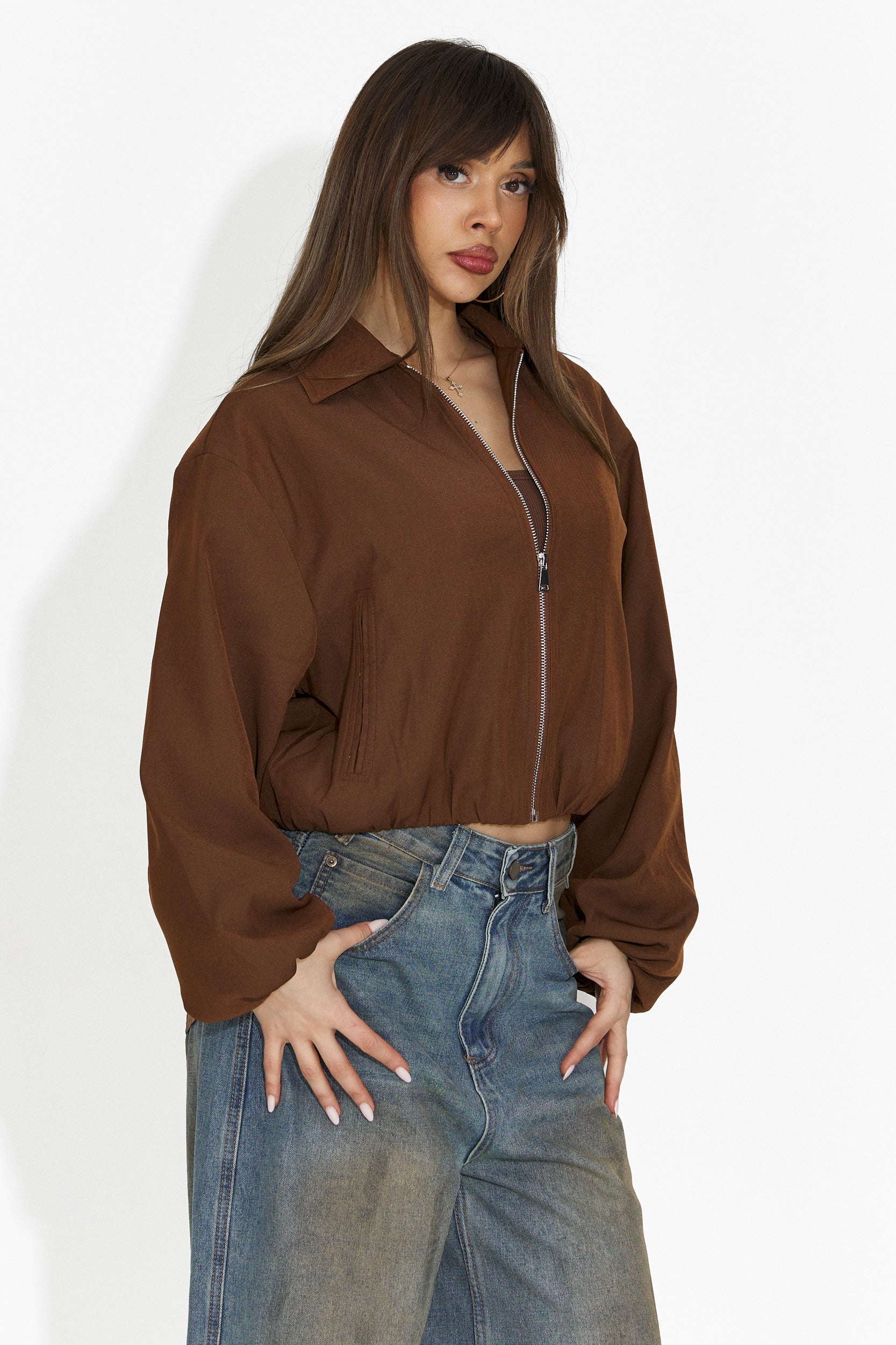 Női barna hétköznapi dzseki Giona Bogas