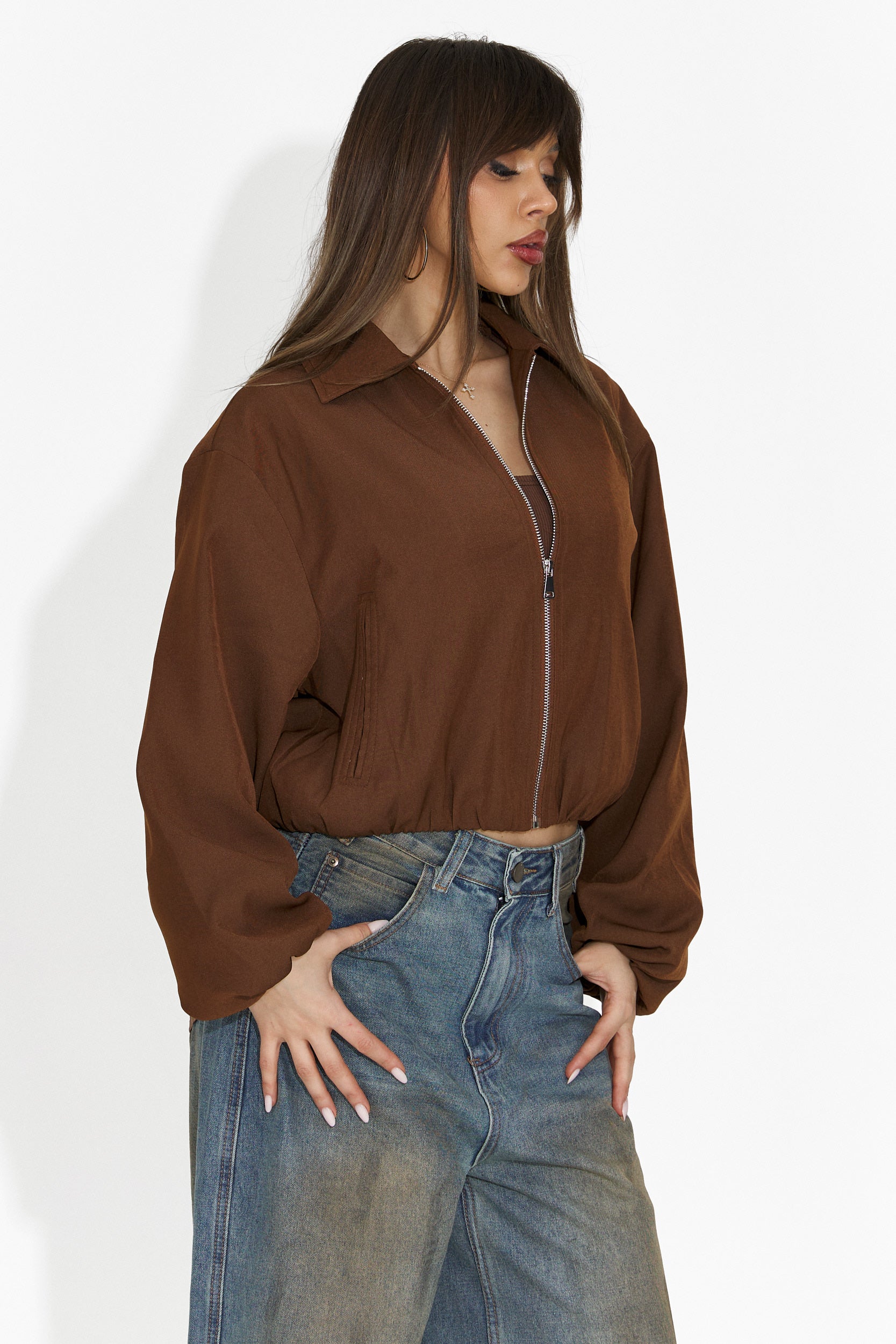 Női barna hétköznapi dzseki Giona Bogas