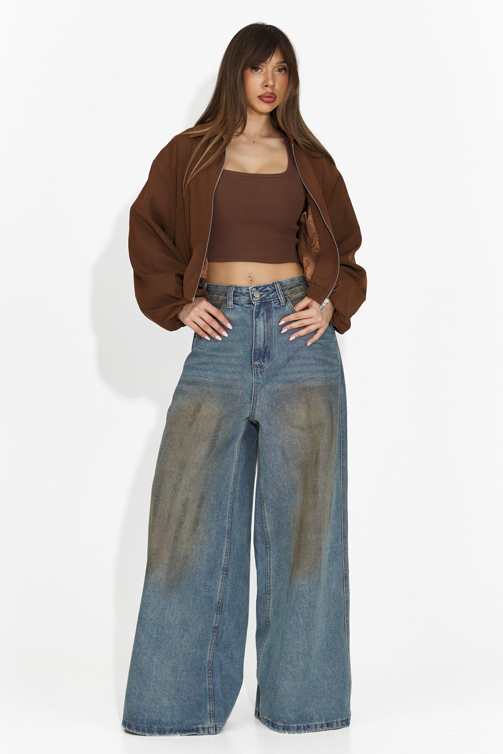 Női barna hétköznapi dzseki Giona Bogas