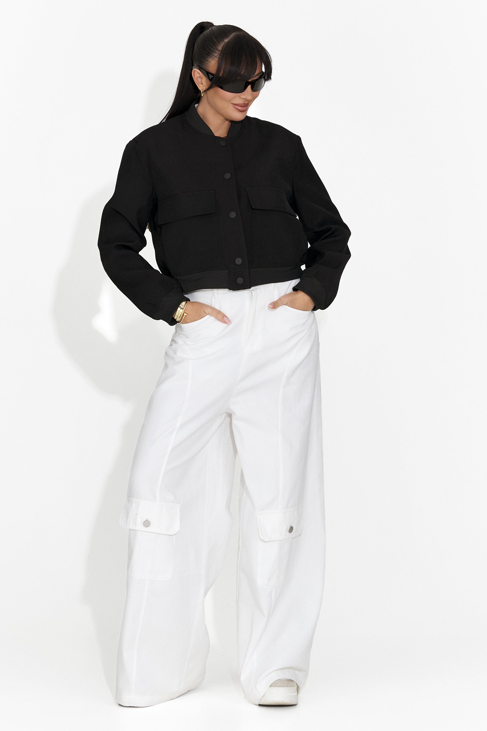 Női fekete, hétköznapi dzseki Cataleia Bogas