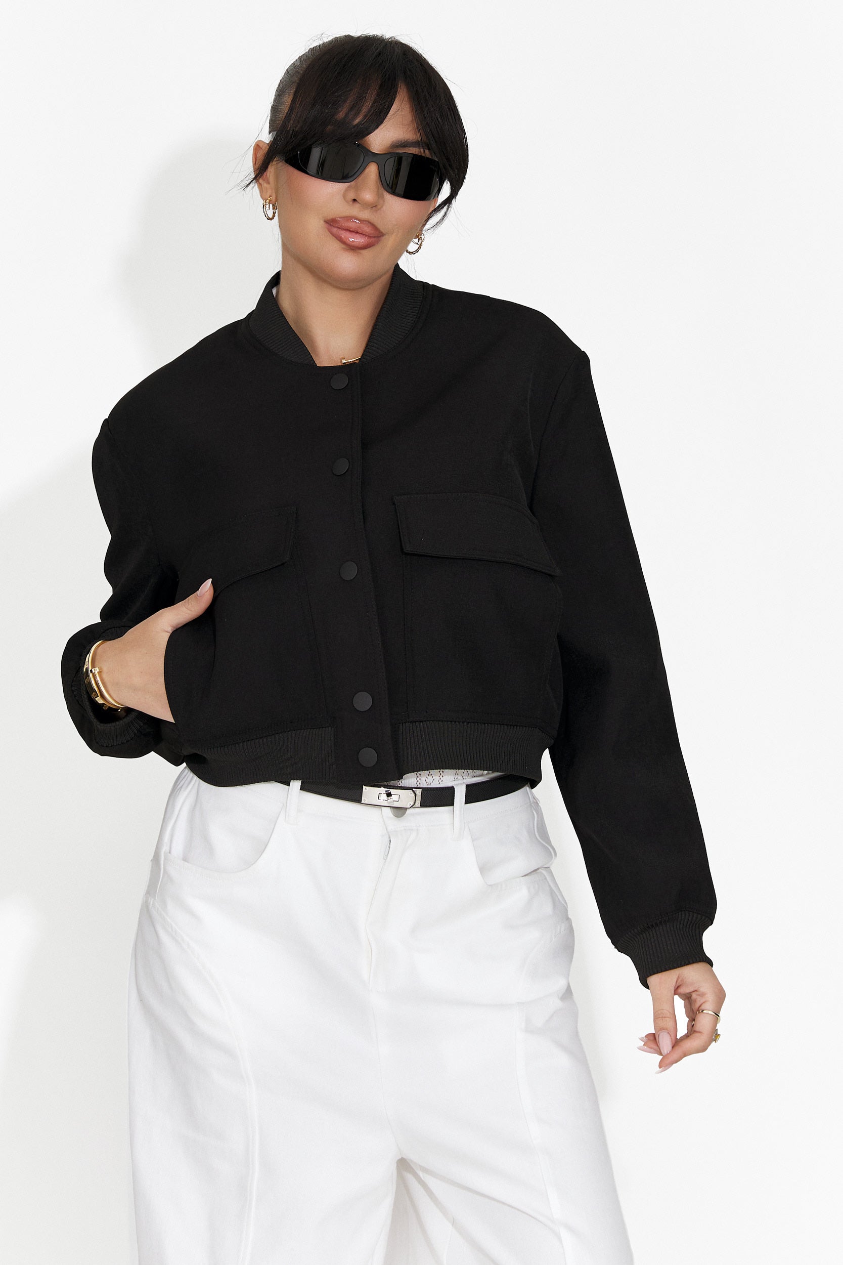 Női fekete, hétköznapi dzseki Cataleia Bogas