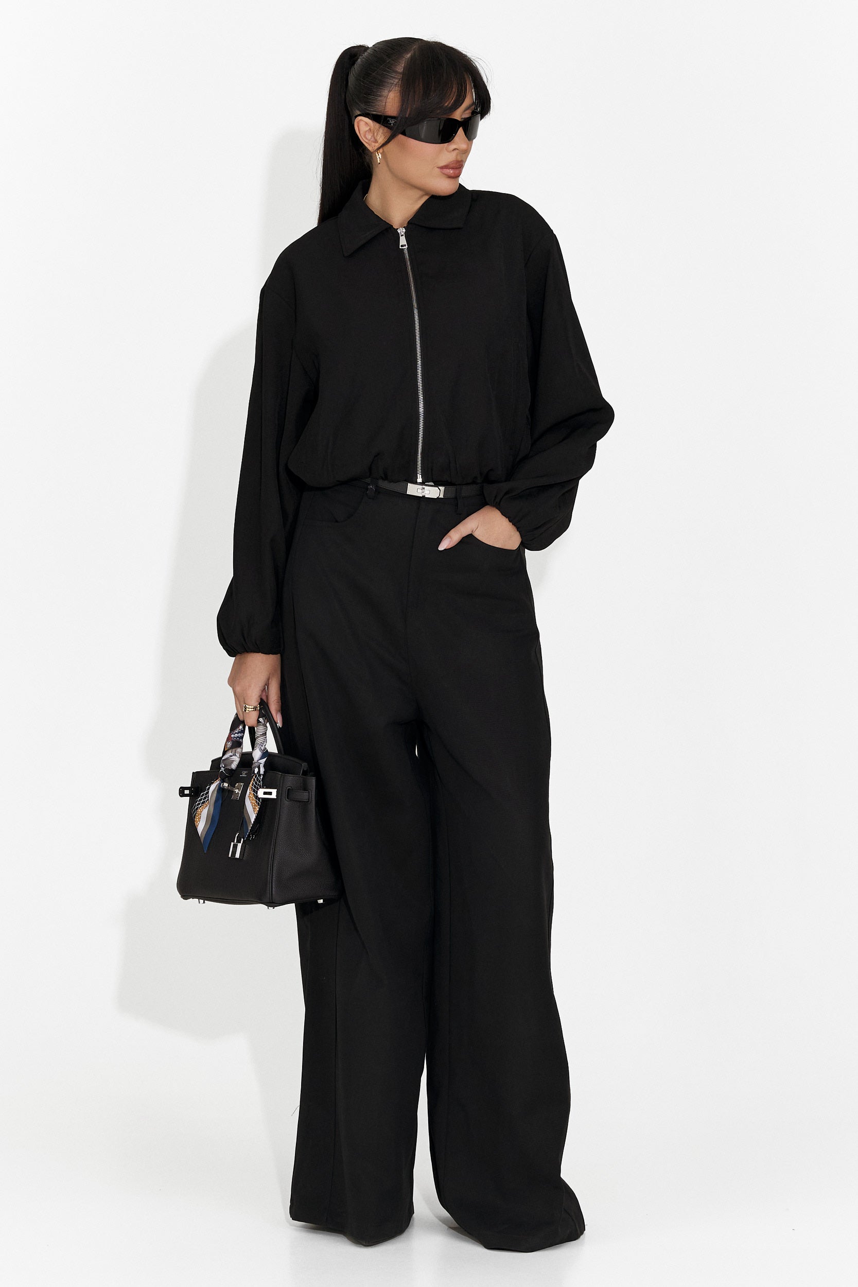 Női fekete, hétköznapi dzseki Giona Bogas