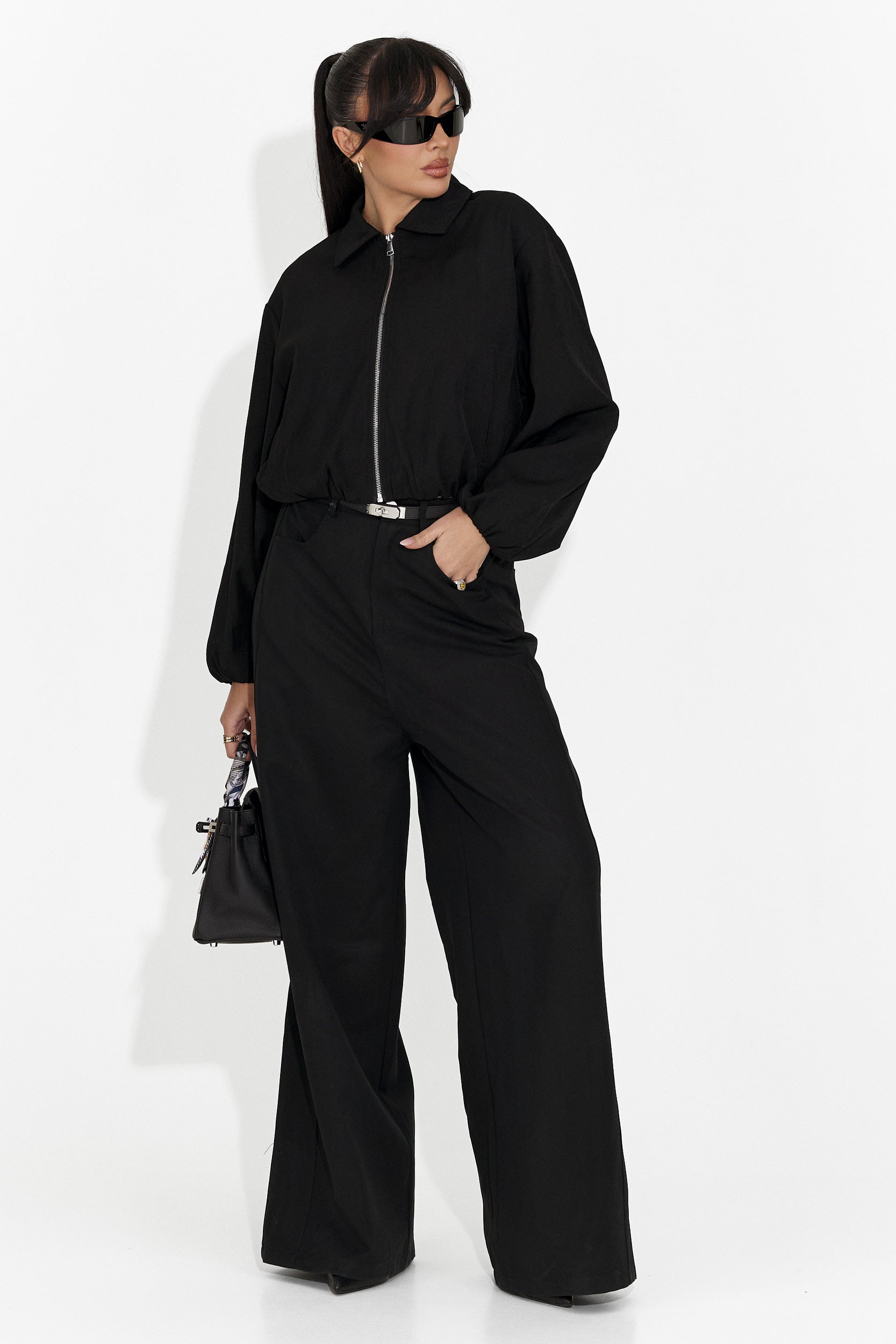 Női fekete, hétköznapi dzseki Giona Bogas