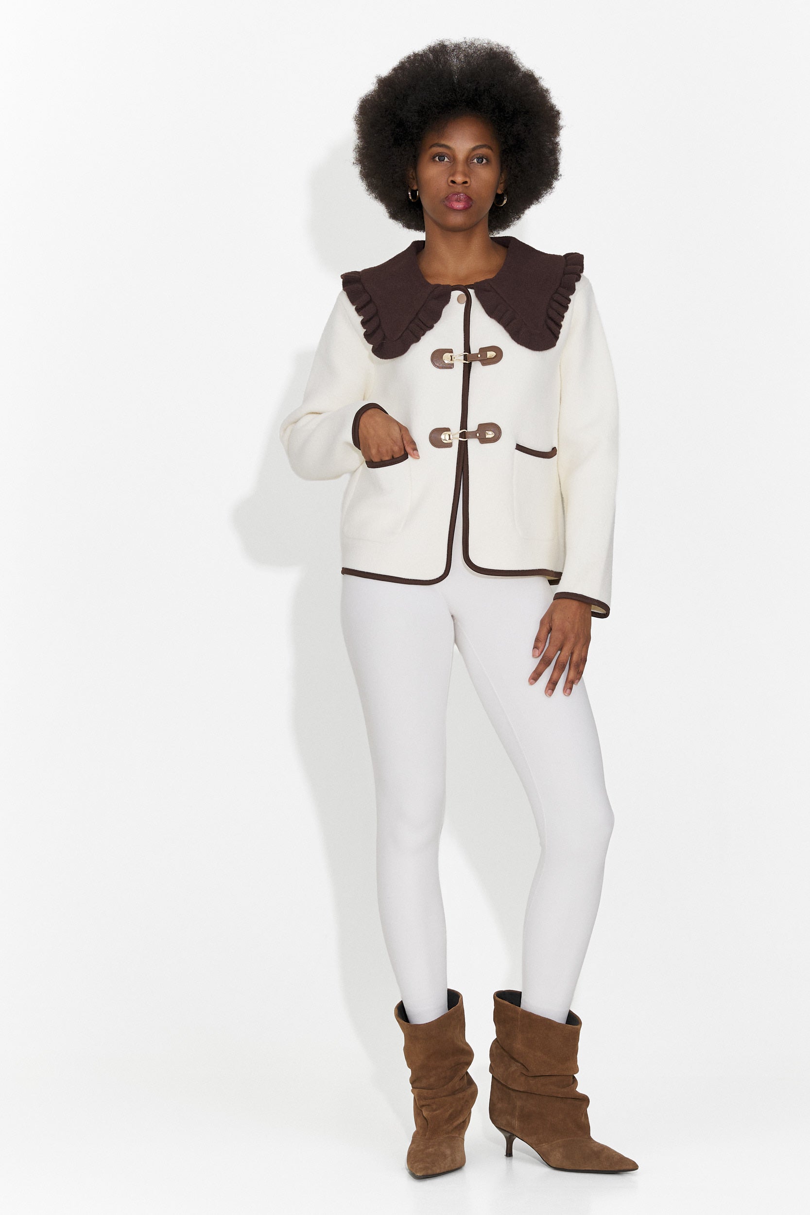 Női elegáns krémszínű kabát Atila Bogas