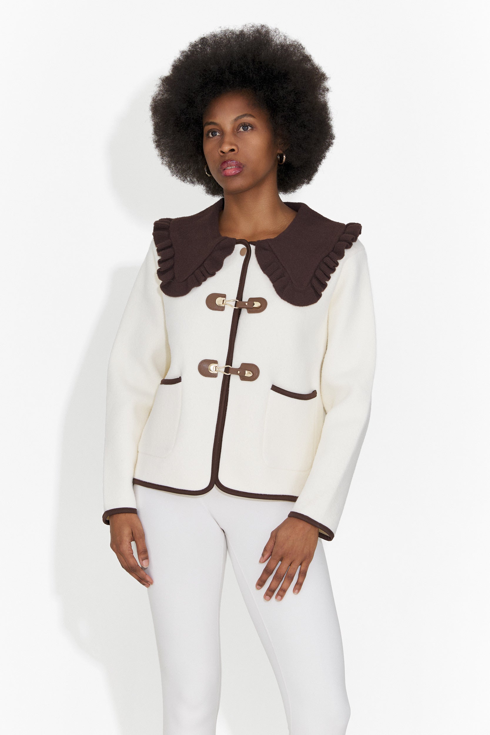 Női elegáns krémszínű kabát Atila Bogas