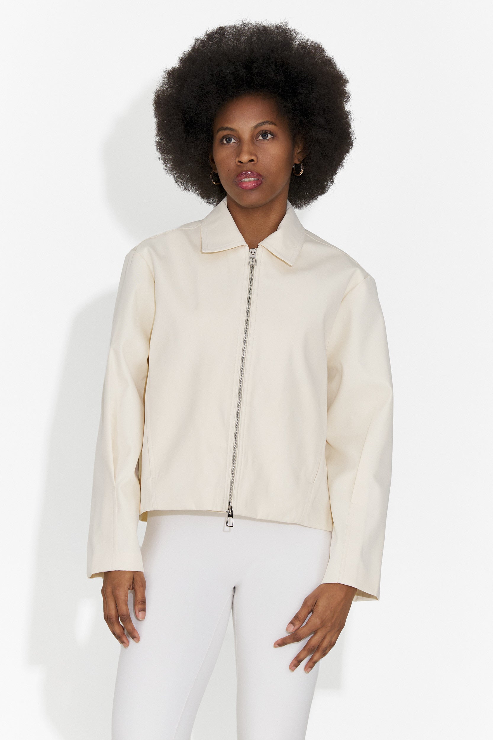 Comino Bogas Elegáns Krém Színű Női Kabát