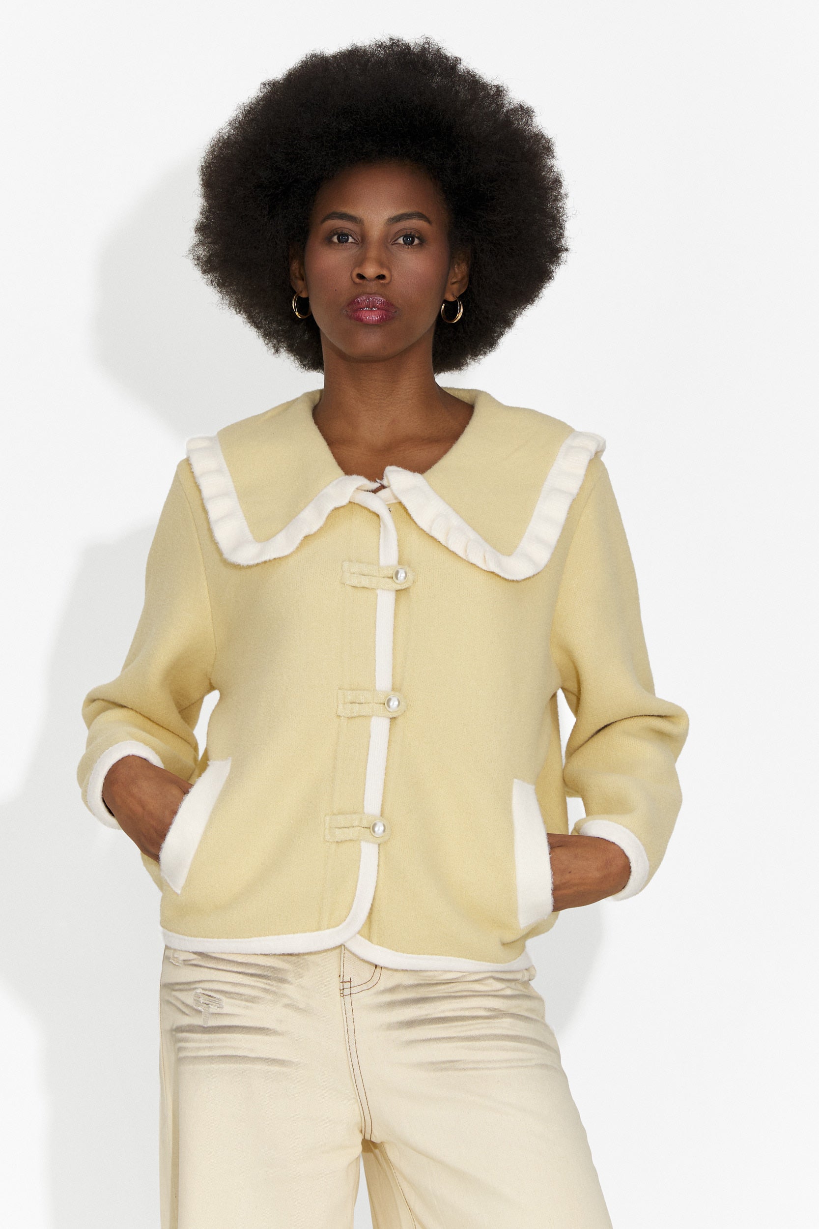 Elegáns női sárga kabát Aimea Bogas