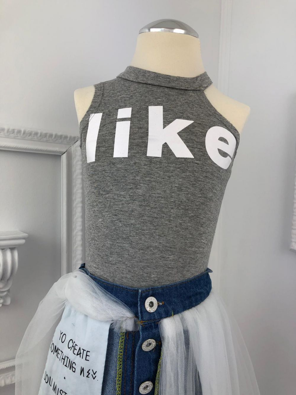 Gyermek Tank Top, mint a Szürke Bogas
