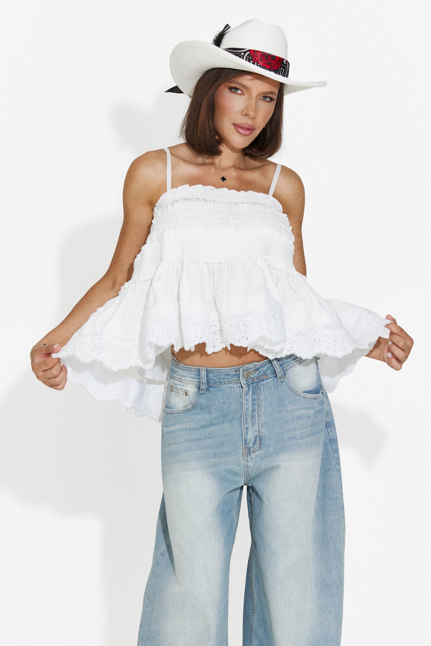 Elodia Bogas fehér női casual top