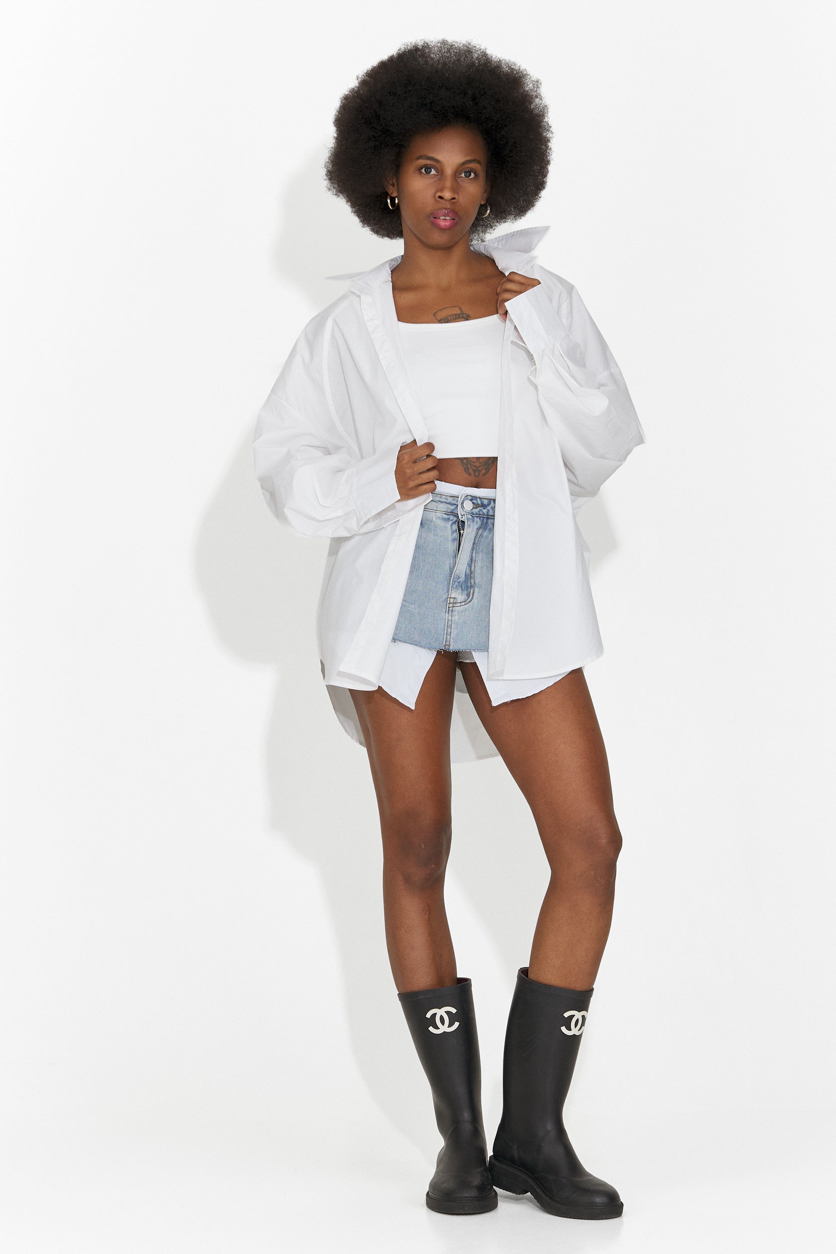 Veliria Bogas Kényelmes Fehér Női Top