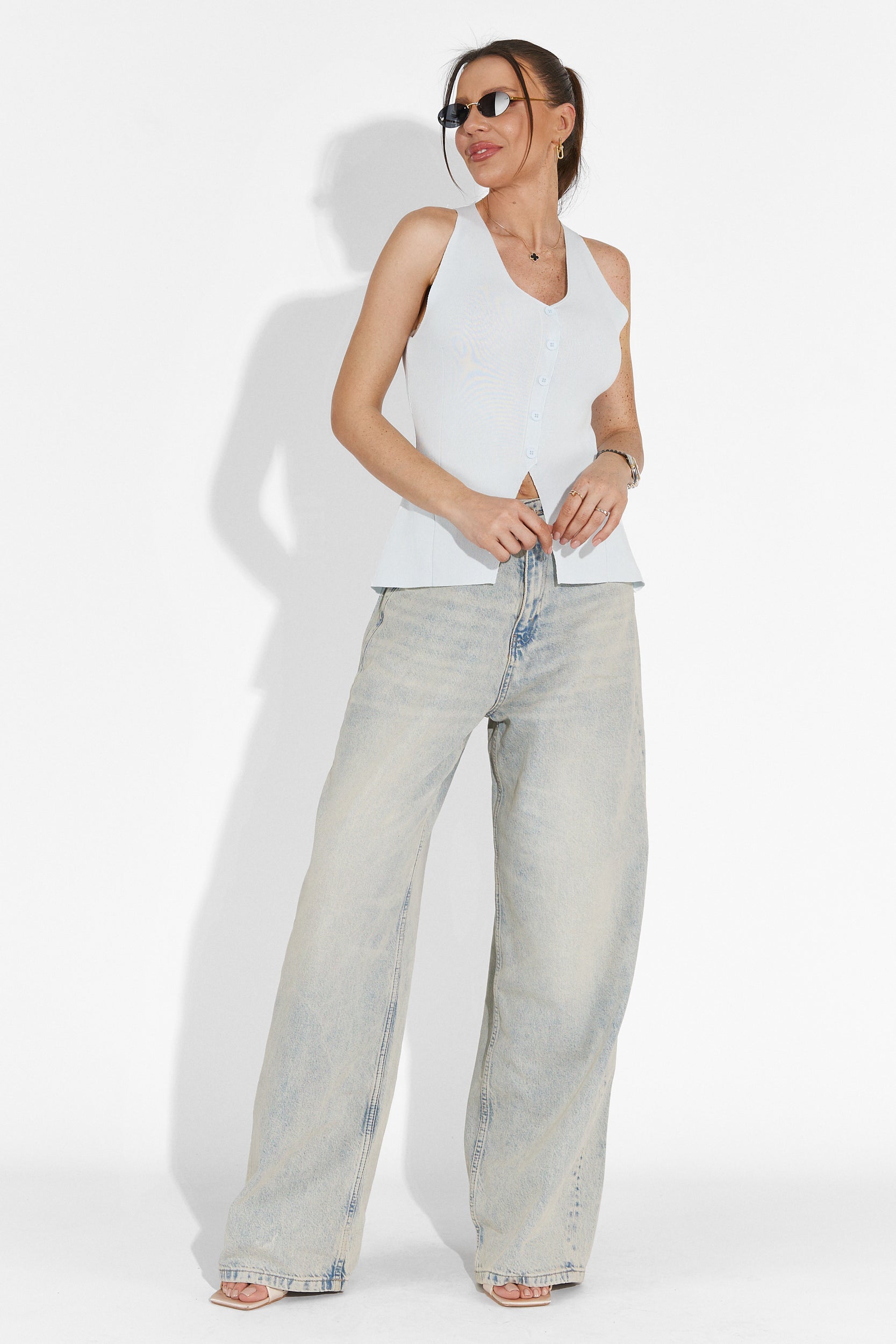 Laza kék Cadiz Bogas női top