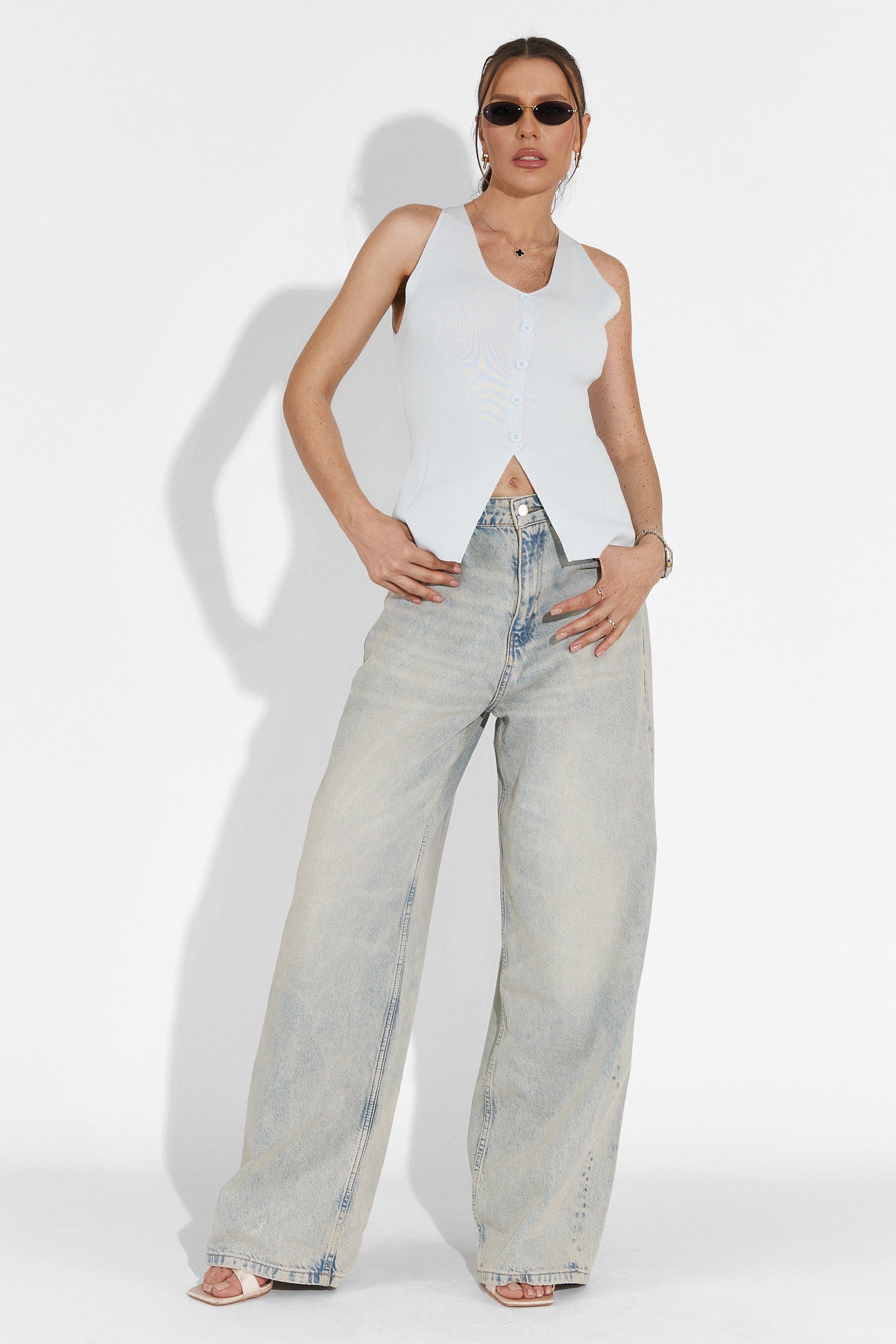 Laza kék Cadiz Bogas női top