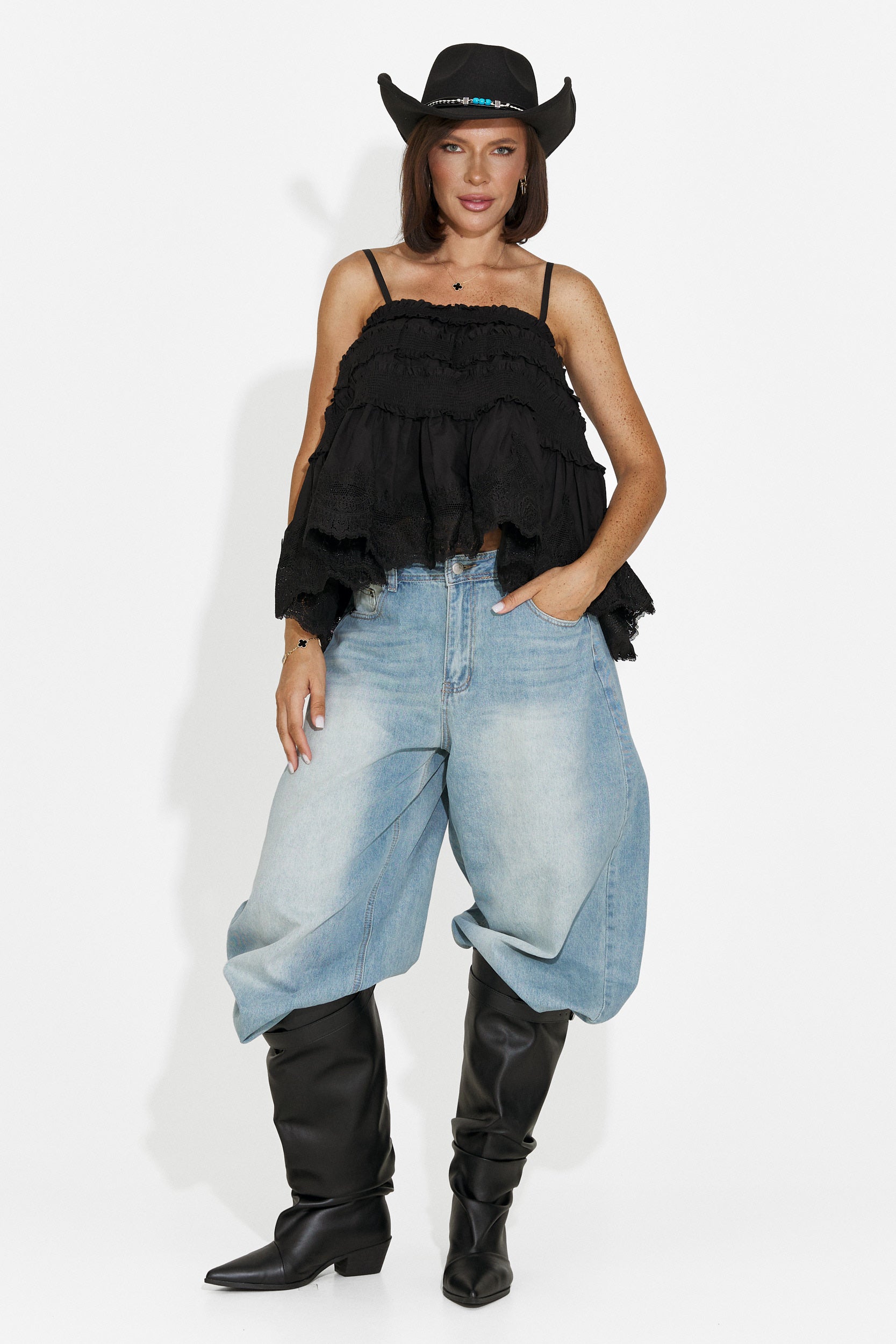 Elodia Bogas fekete női casual top