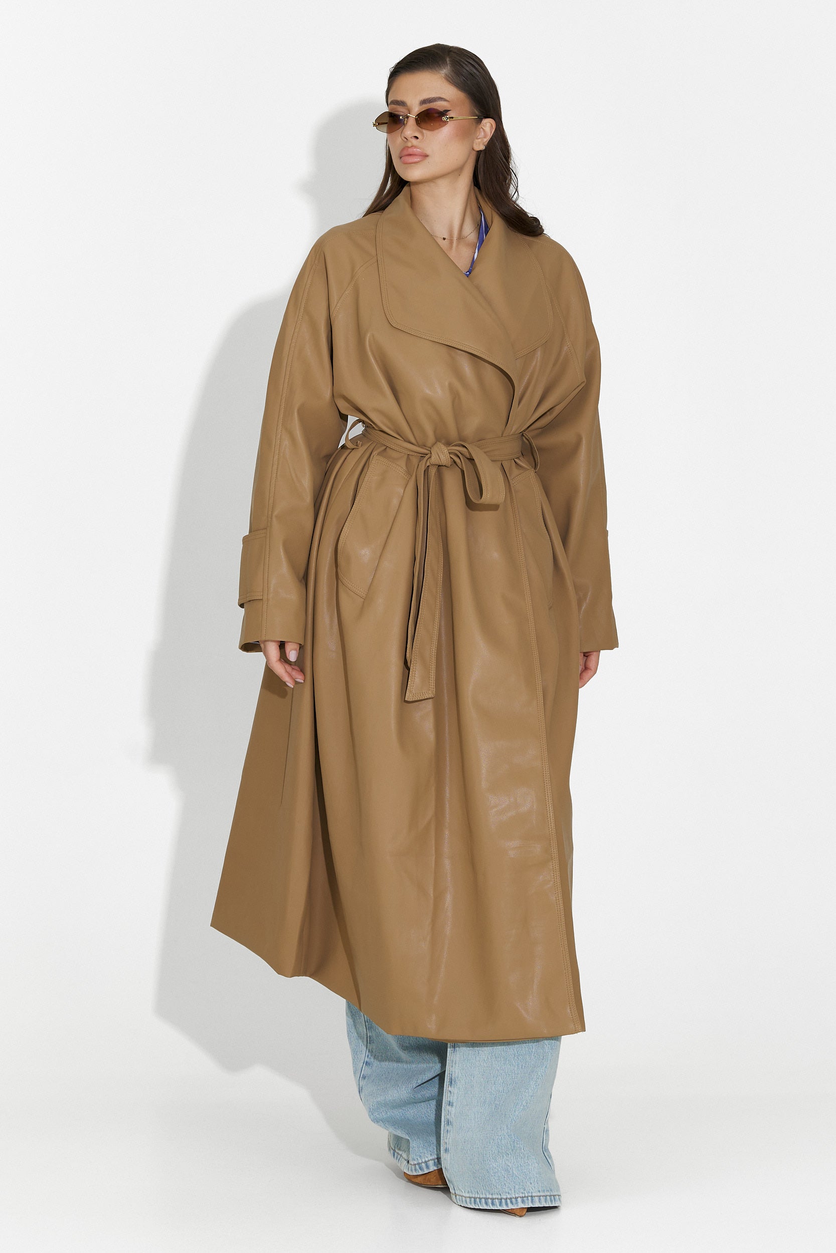 Elegáns bézs Jasoria Bogas női kabát