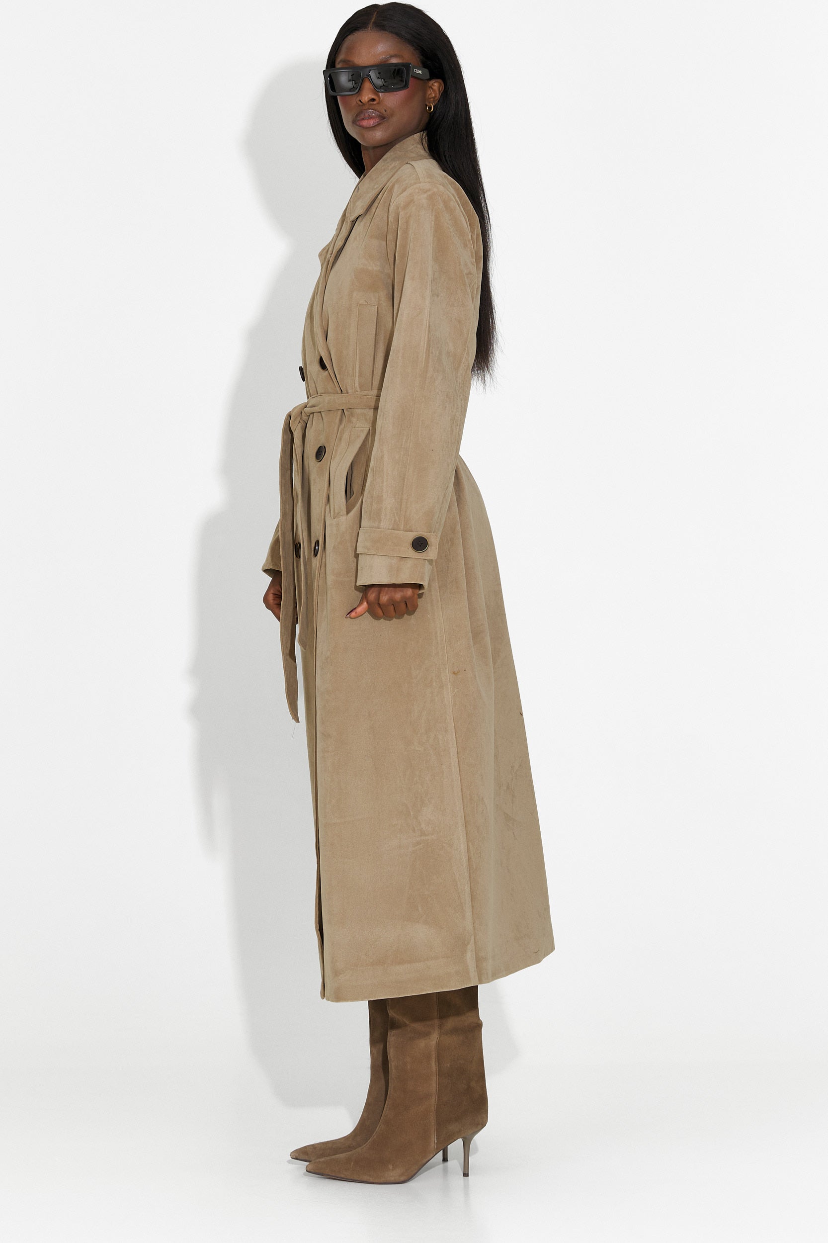 Elegáns bézs Seliora Bogas hölgykabát