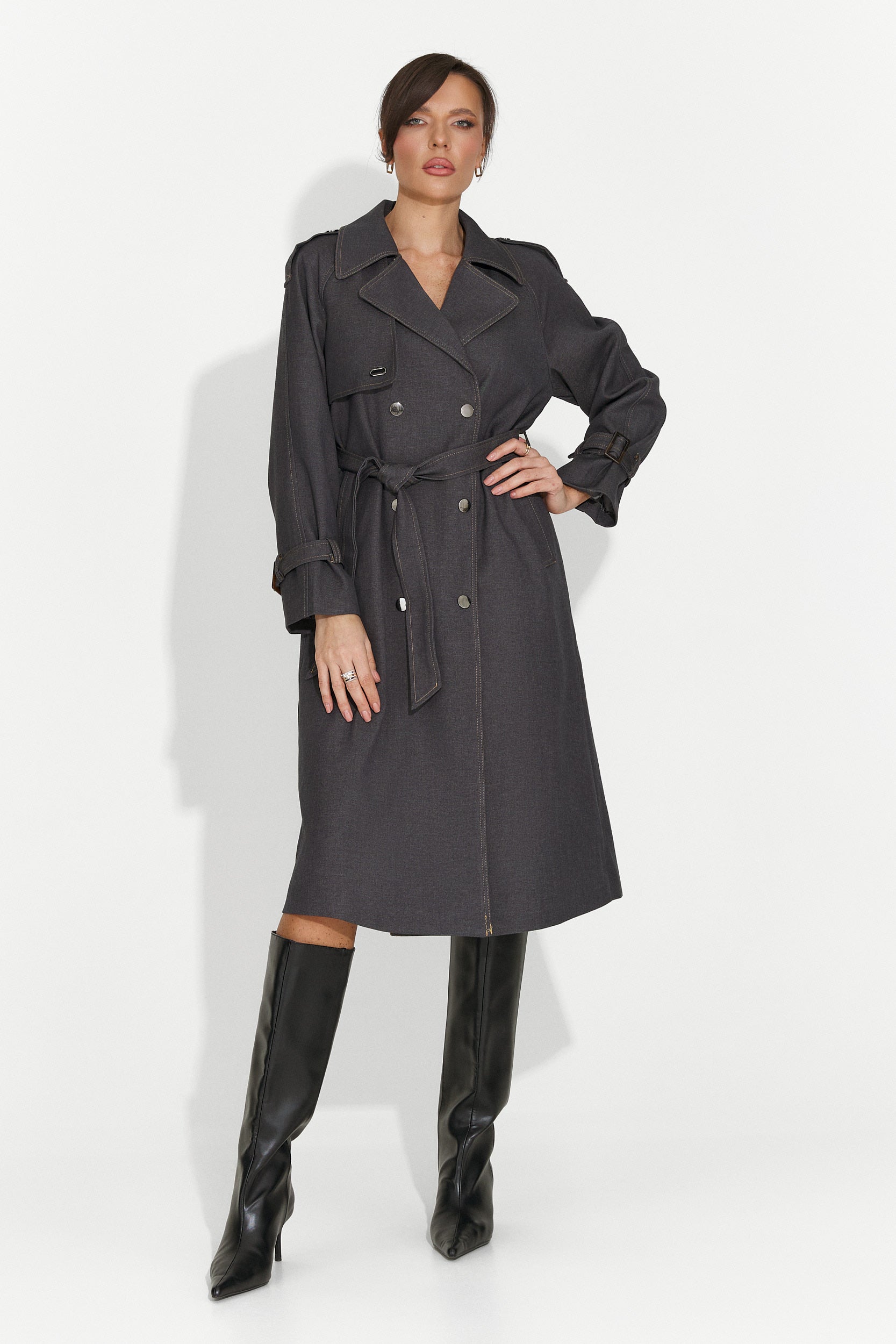 Elegáns női szürke kabát Nuvia Bogas