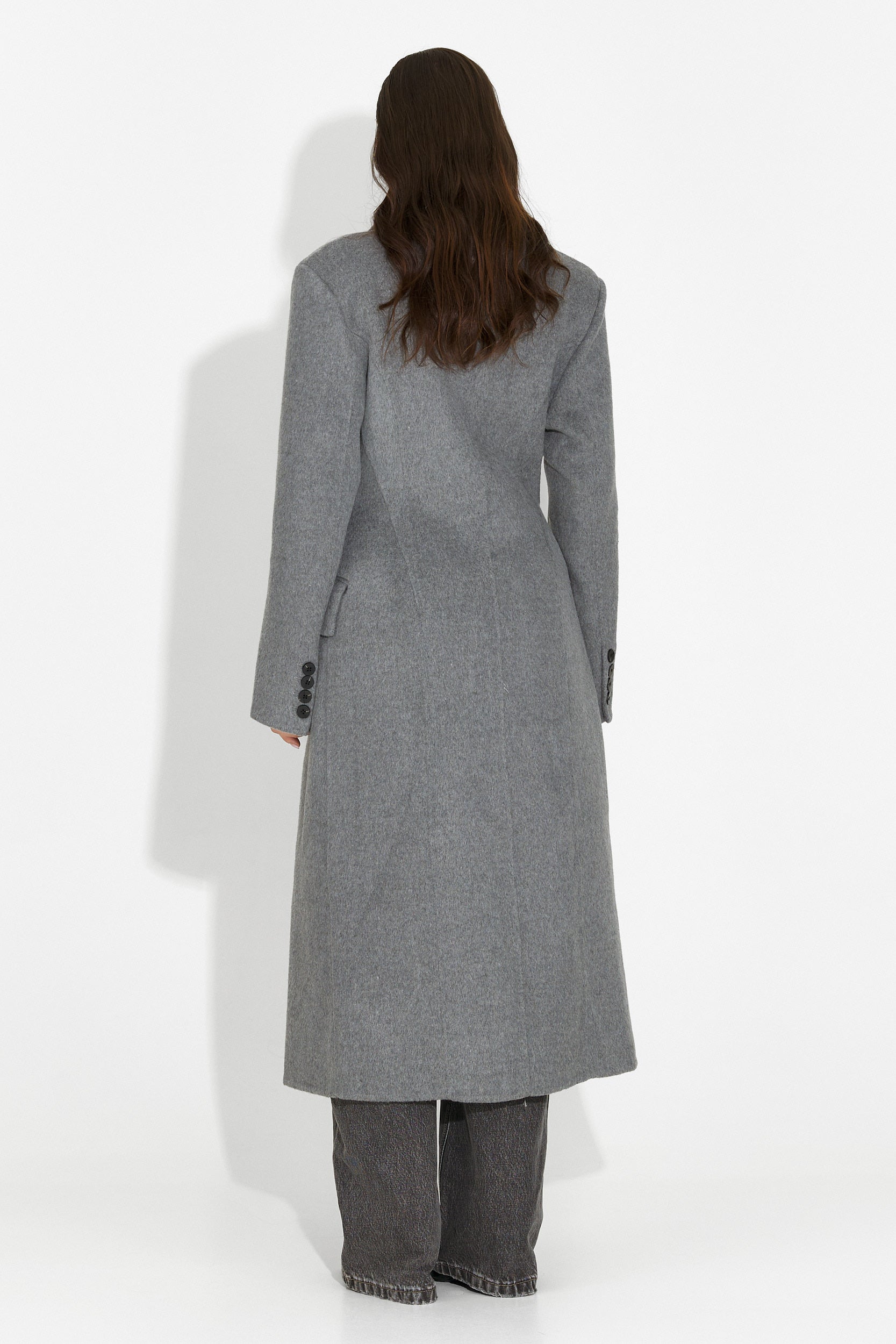 Elegáns Szürke Savira Bogas Női Kabát