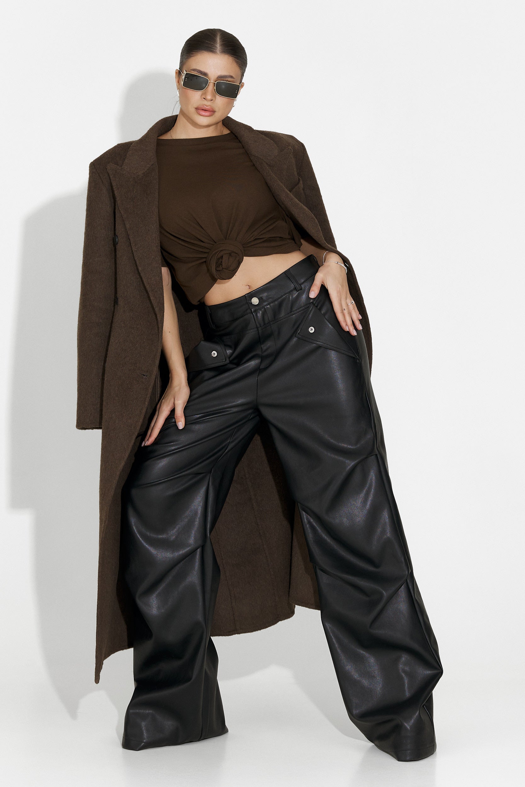 Elegáns barna Savira Bogas női kabát