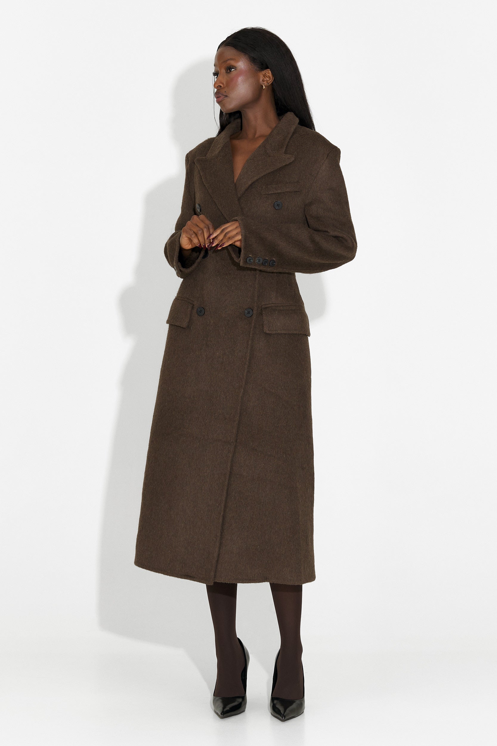 Elegáns barna Savira Bogas női kabát