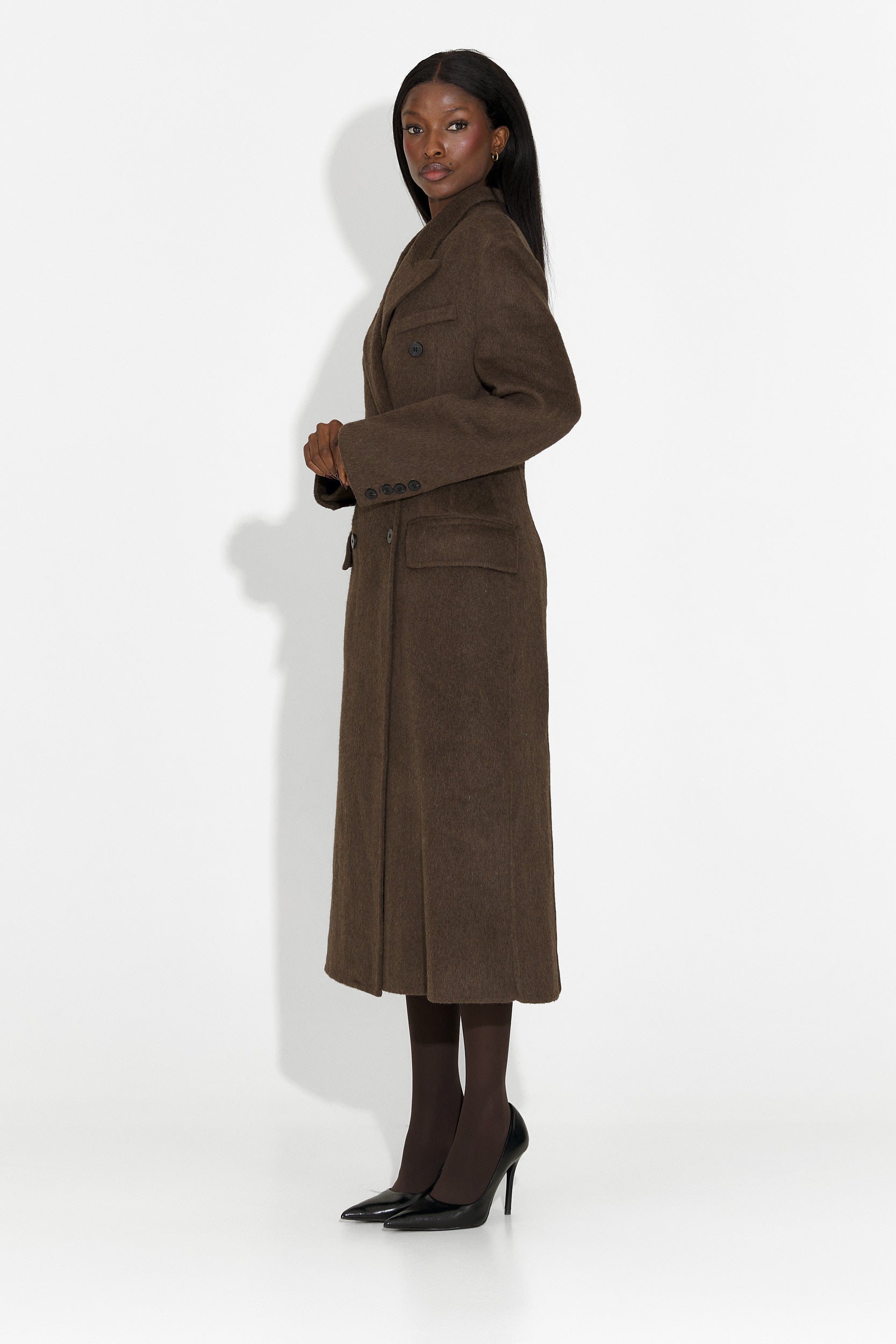 Elegáns barna Savira Bogas női kabát