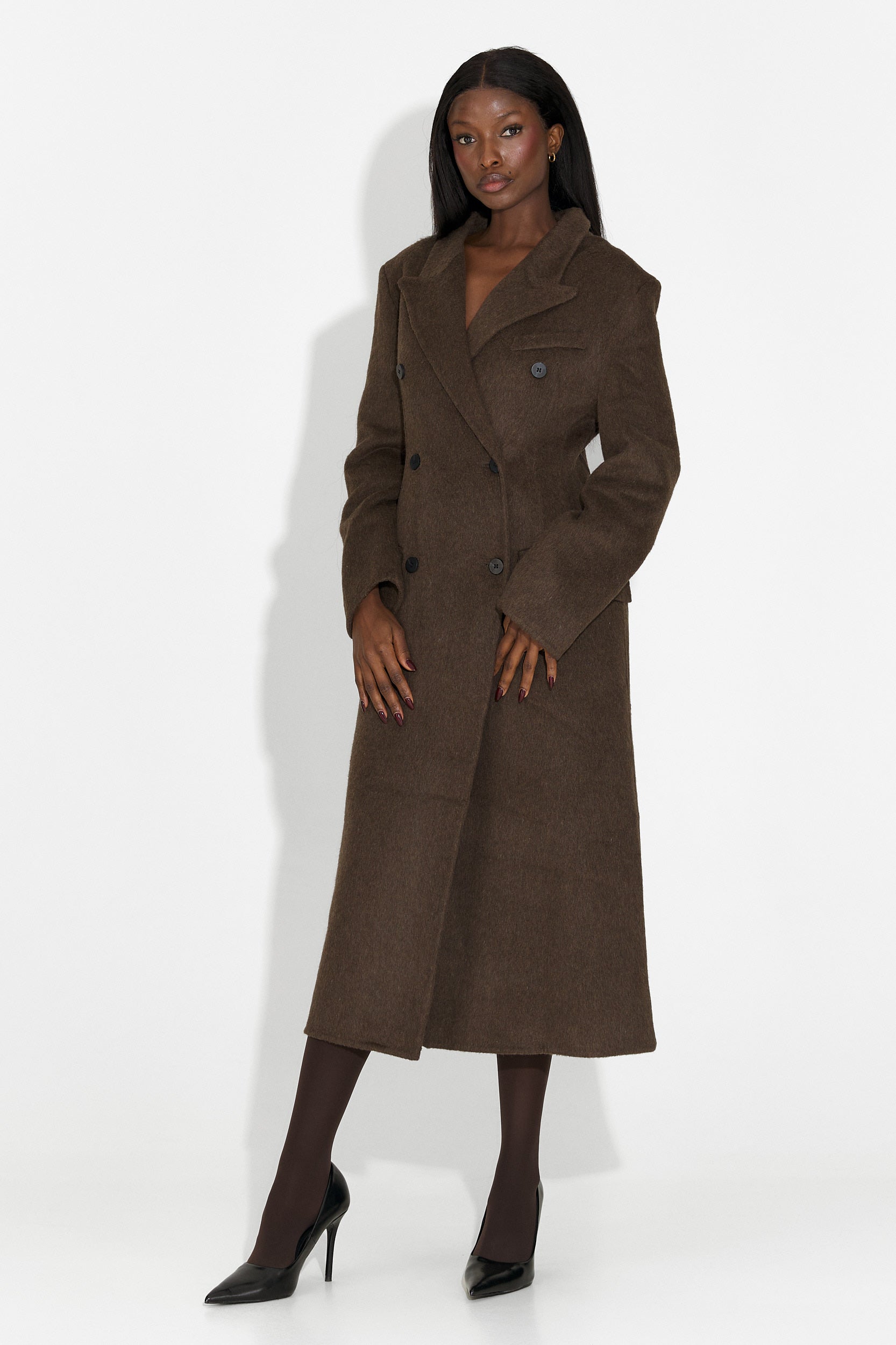 Elegáns barna Savira Bogas női kabát