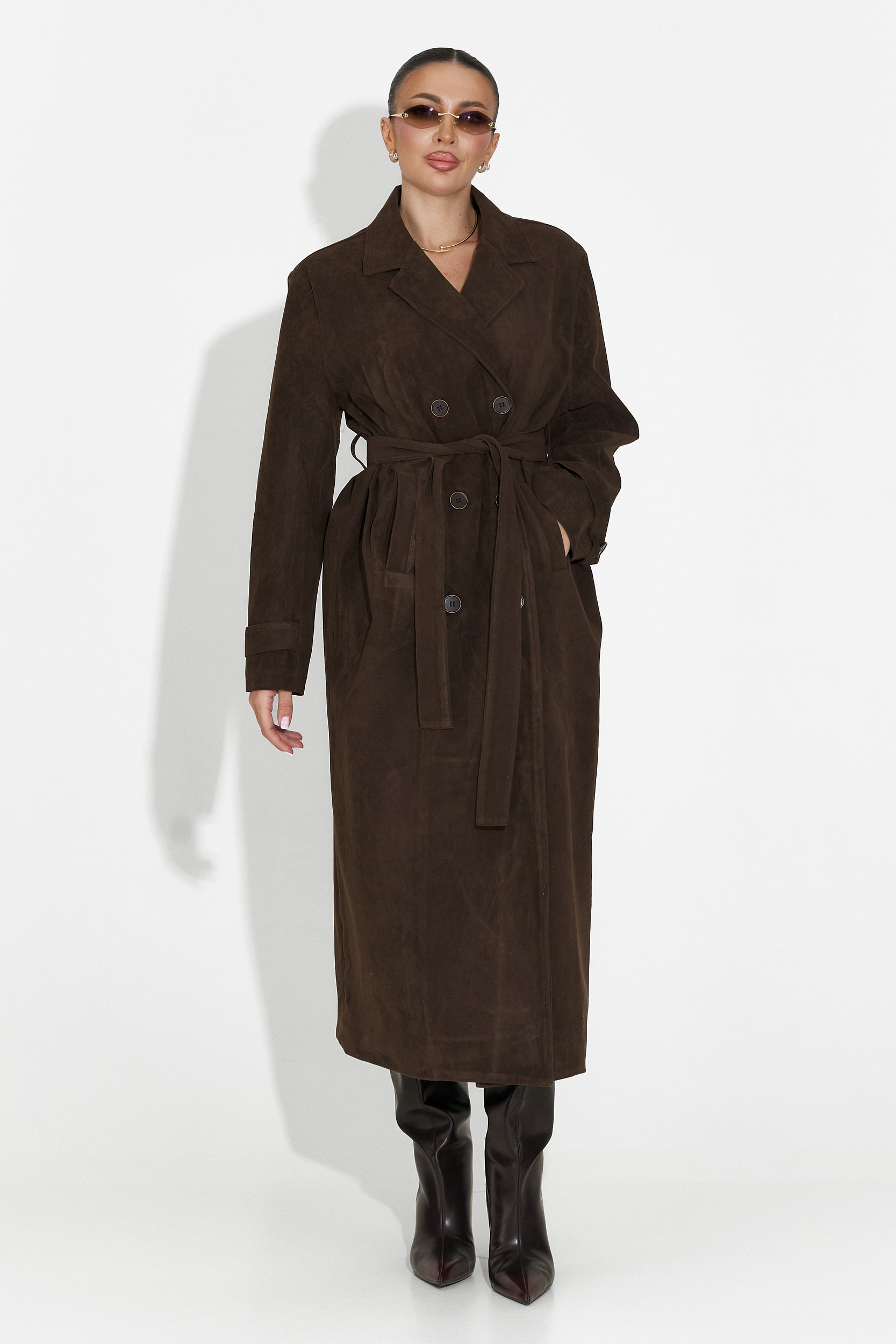 Elegáns barna Seliora Bogas női kabát