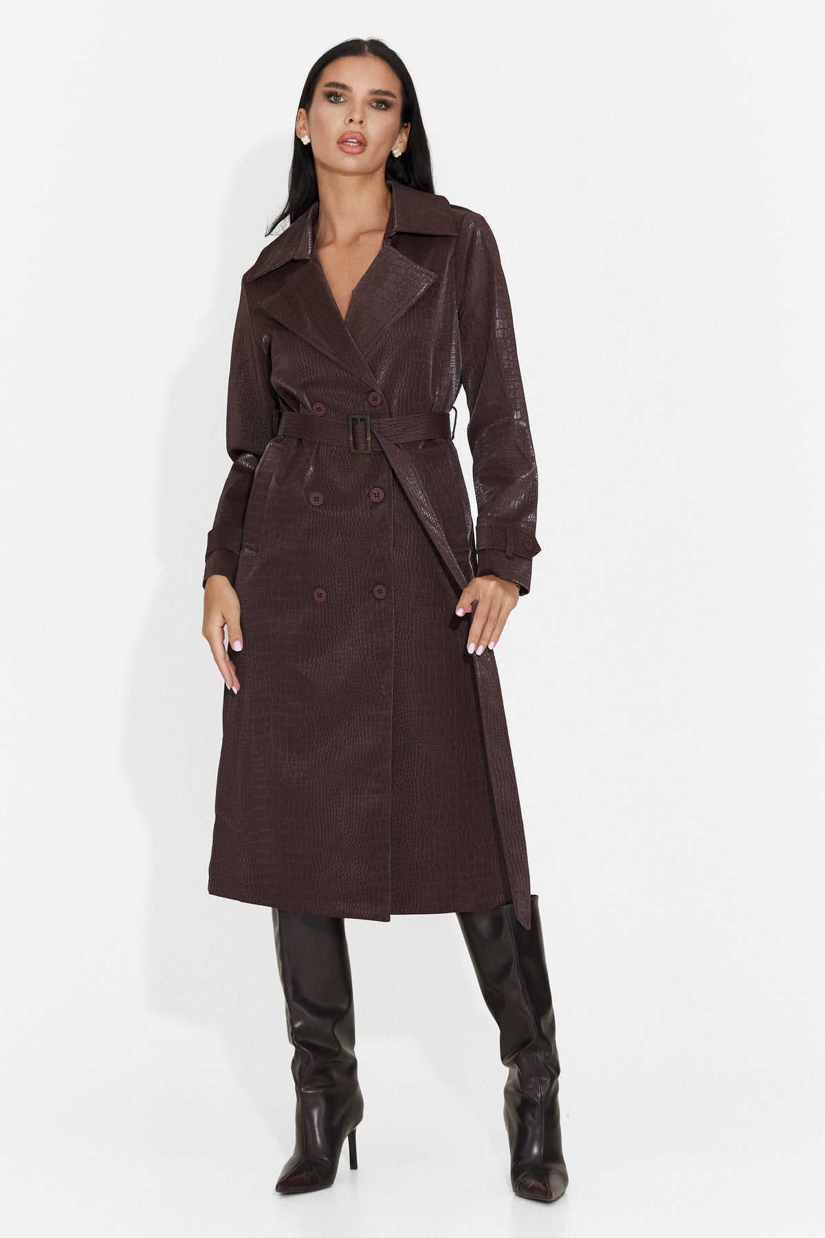 Palton elegant Burgundy Prumeiza Bogas