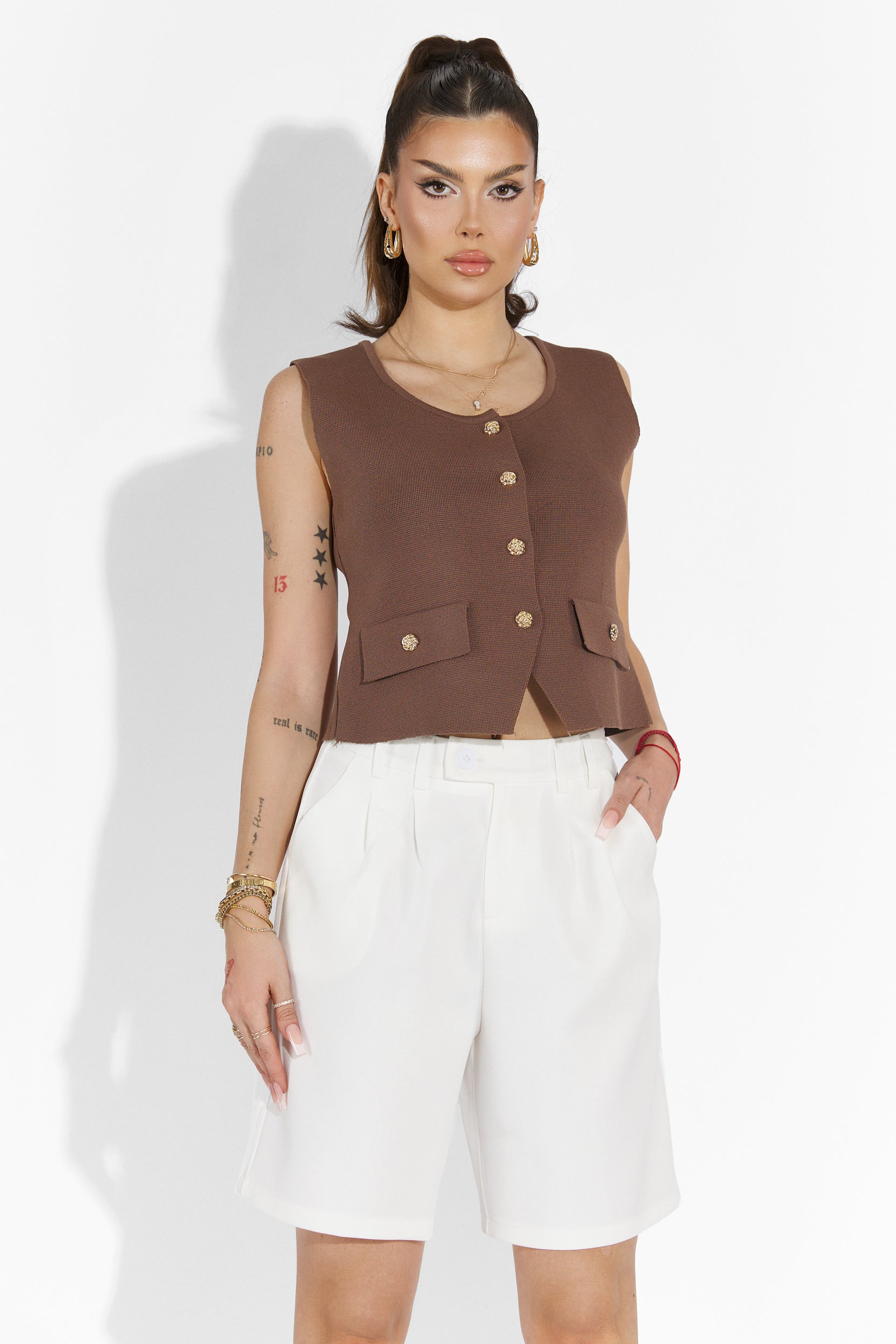 Athuro Bogas fehér hétköznapi női nadrág