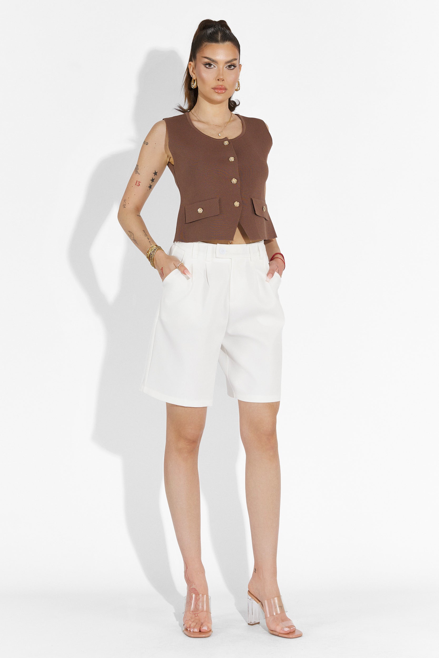 Athuro Bogas fehér hétköznapi női nadrág