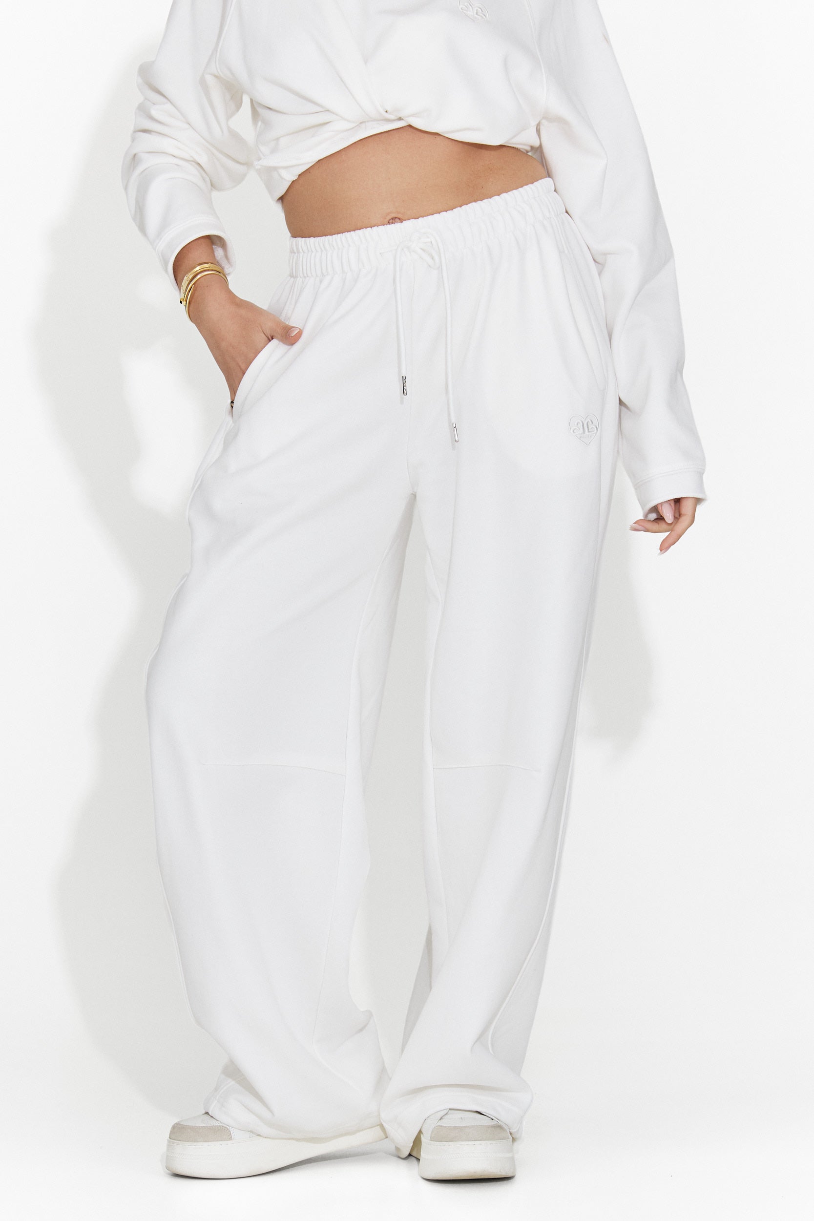 Női fehér hétköznapi nadrág Romela Bogas