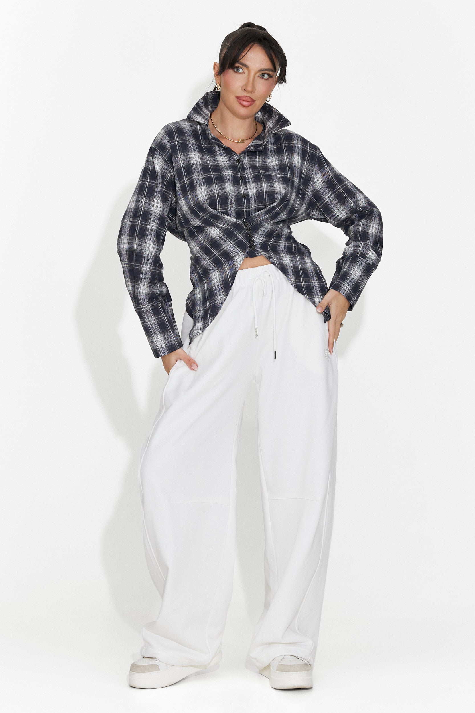 Női fehér hétköznapi nadrág Romela Bogas