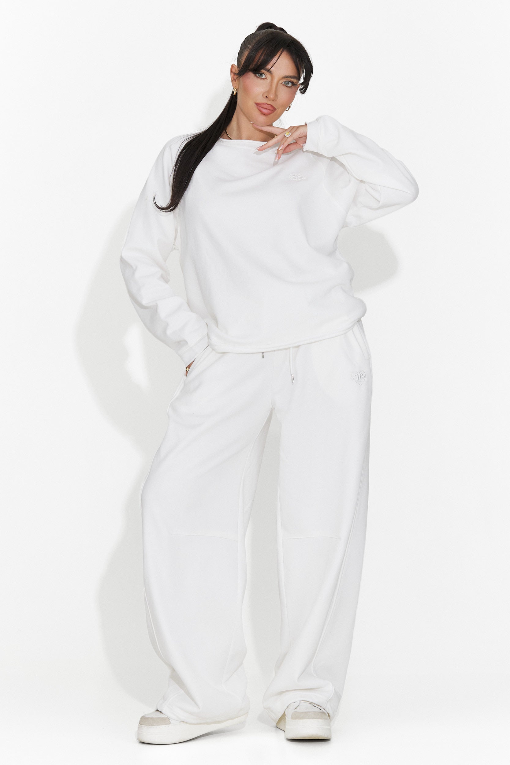 Női fehér hétköznapi nadrág Romela Bogas