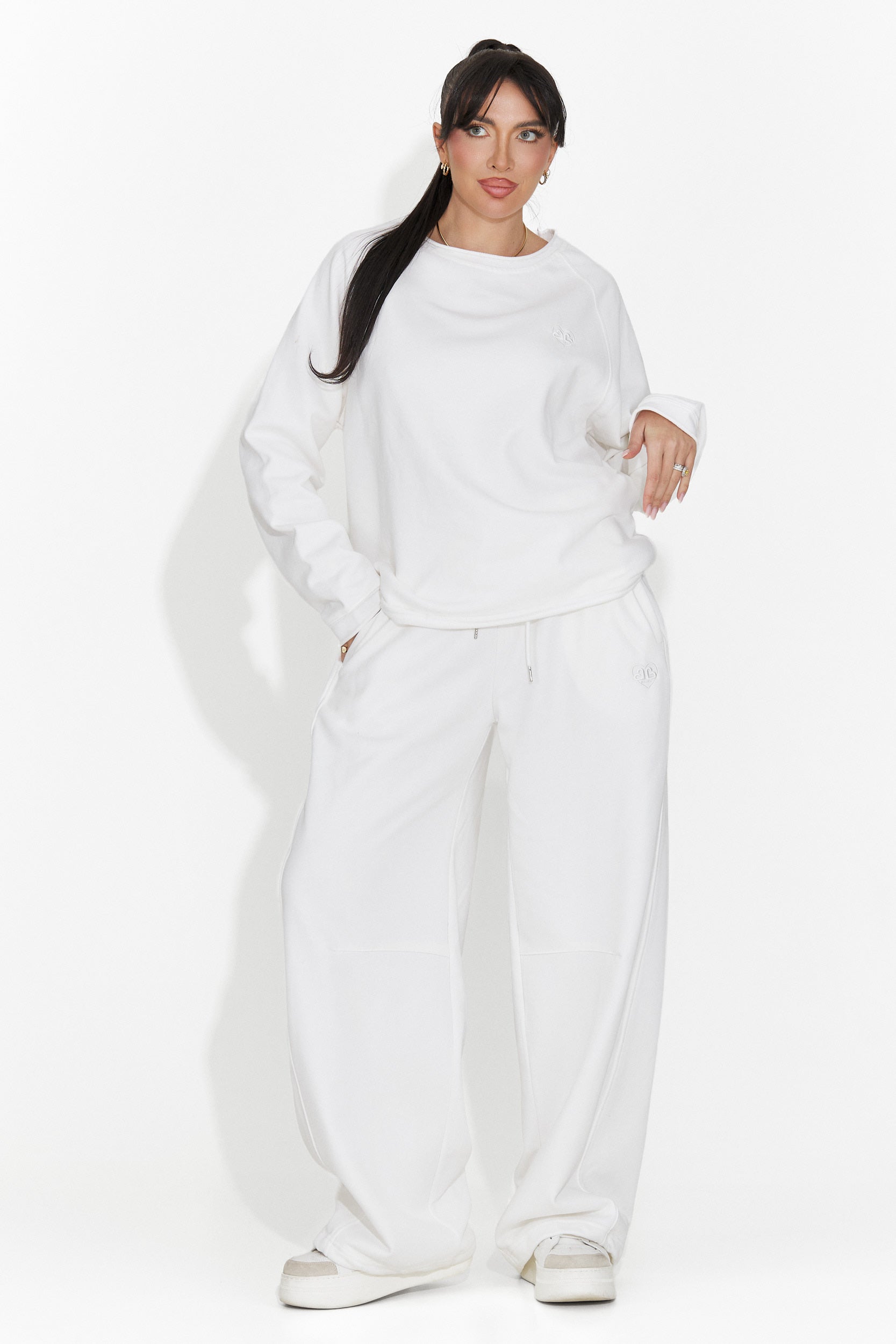 Női fehér hétköznapi nadrág Romela Bogas