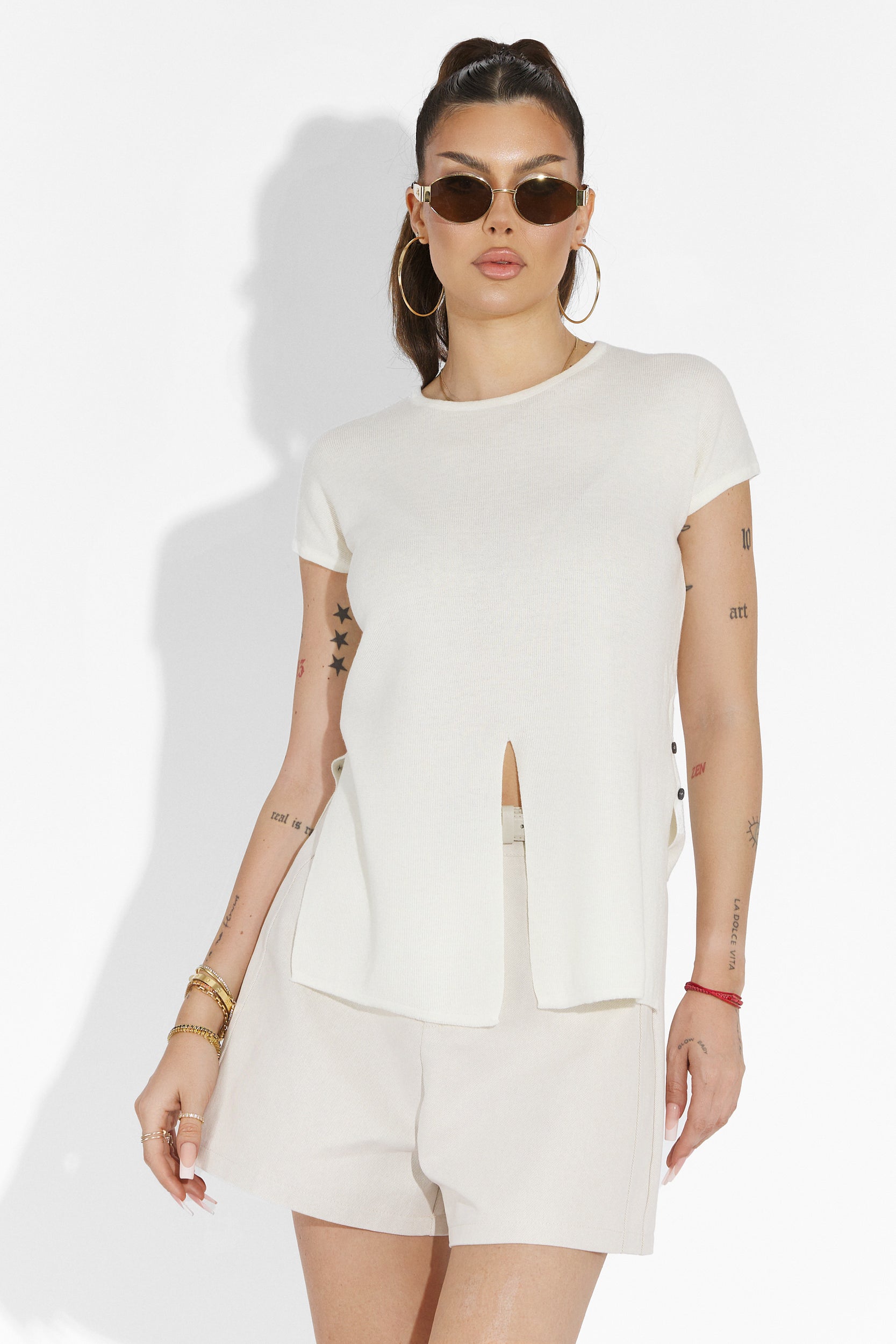 Herling Bogas Alkalmi Bezs Női Nadrág