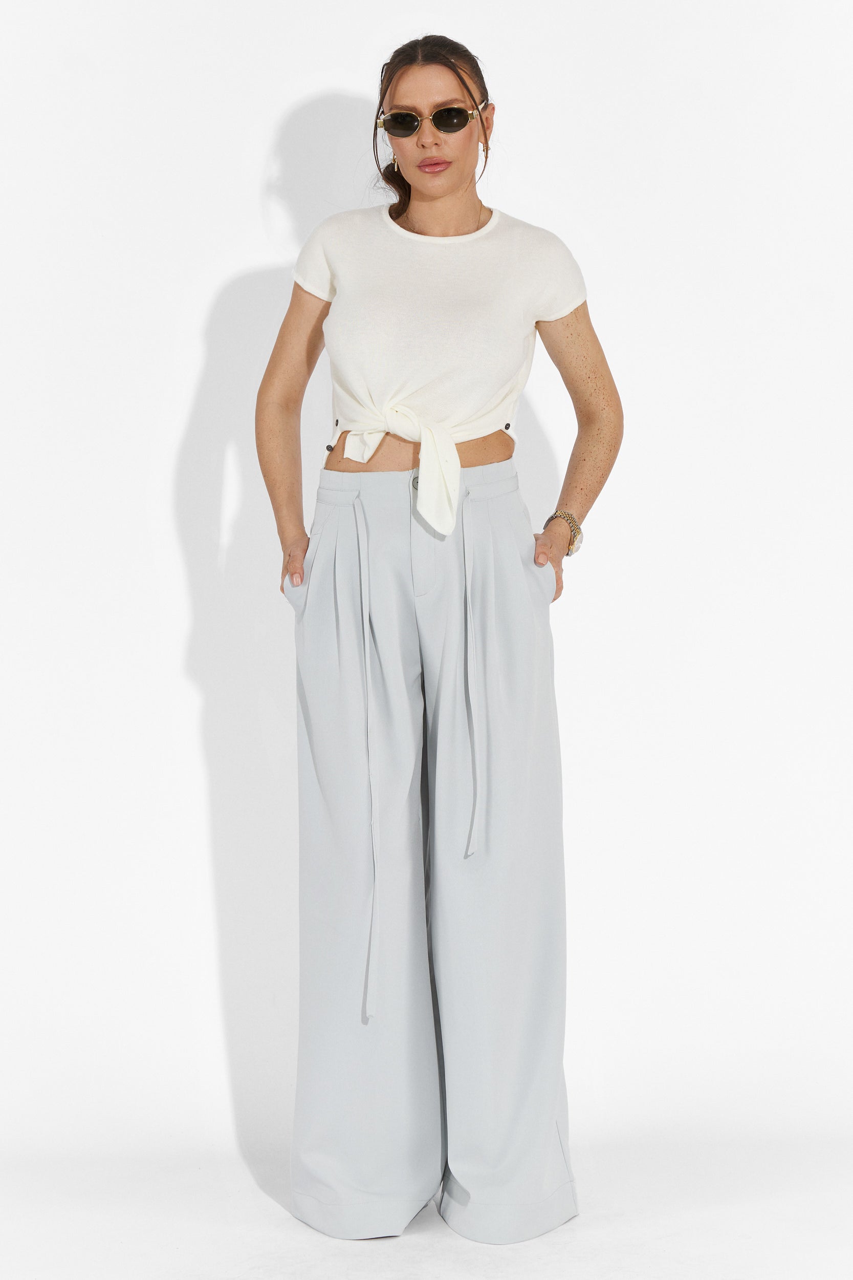 Laza kék női nadrág Eusebiu Bogas-tól