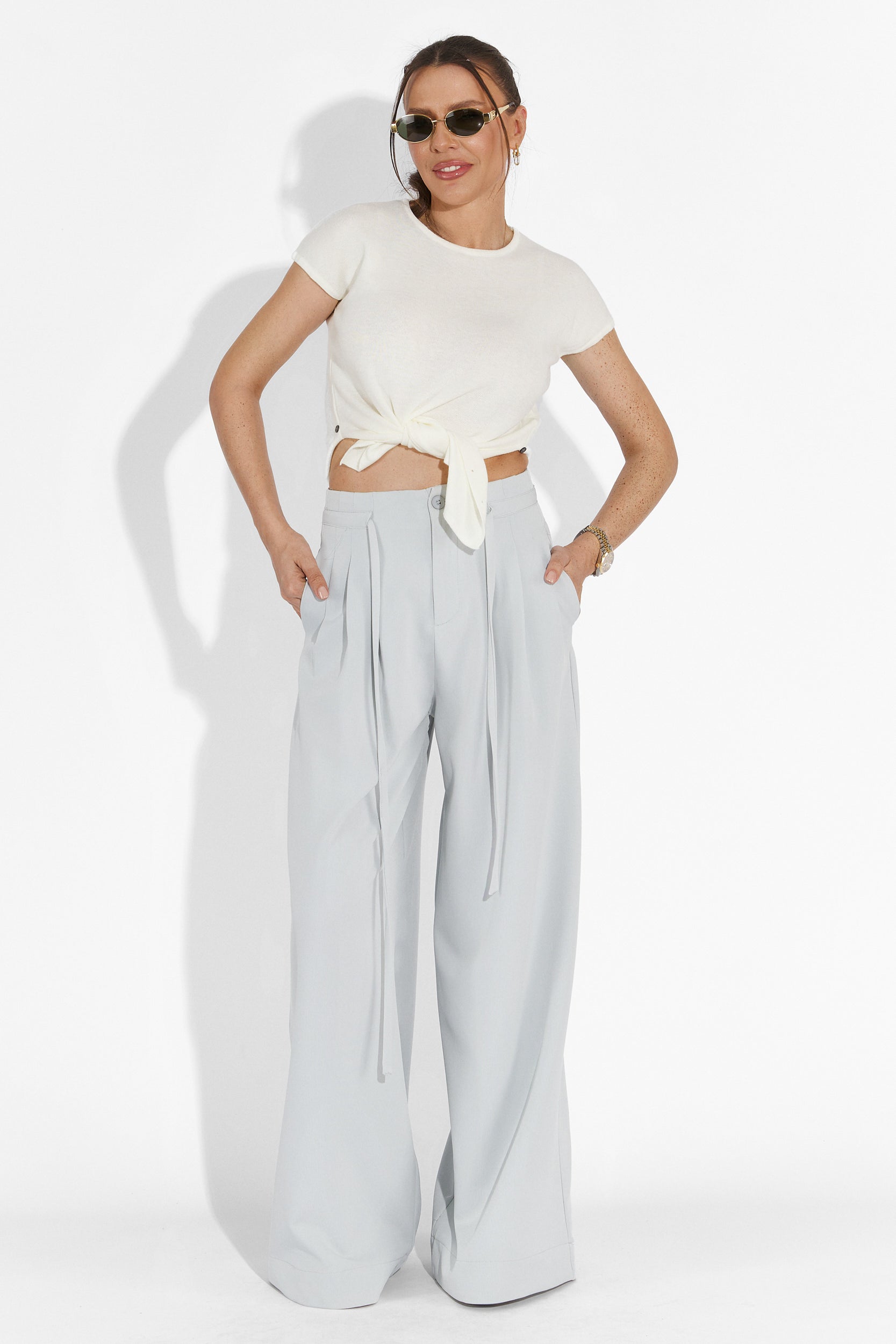 Laza kék női nadrág Eusebiu Bogas-tól