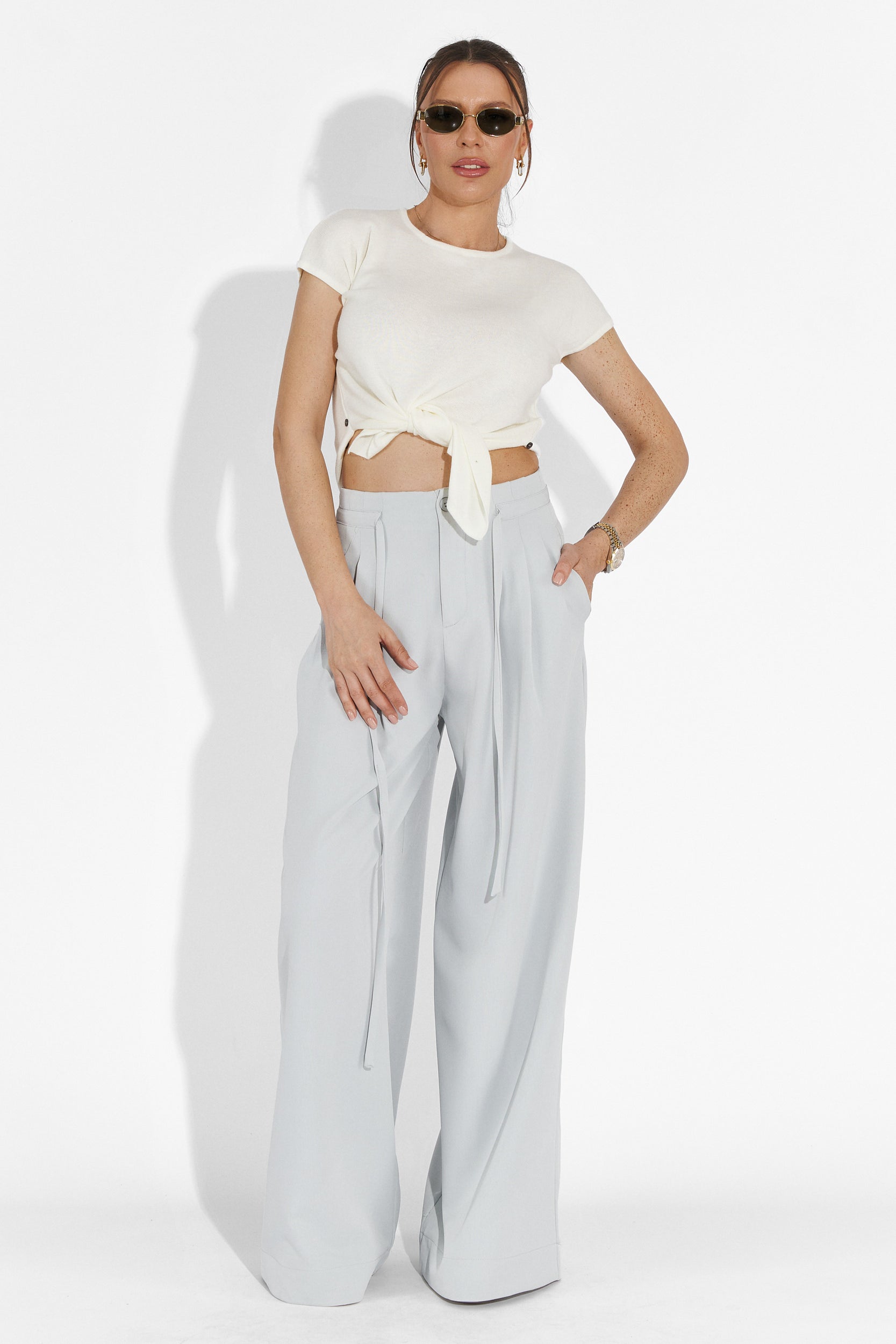 Laza kék női nadrág Eusebiu Bogas-tól