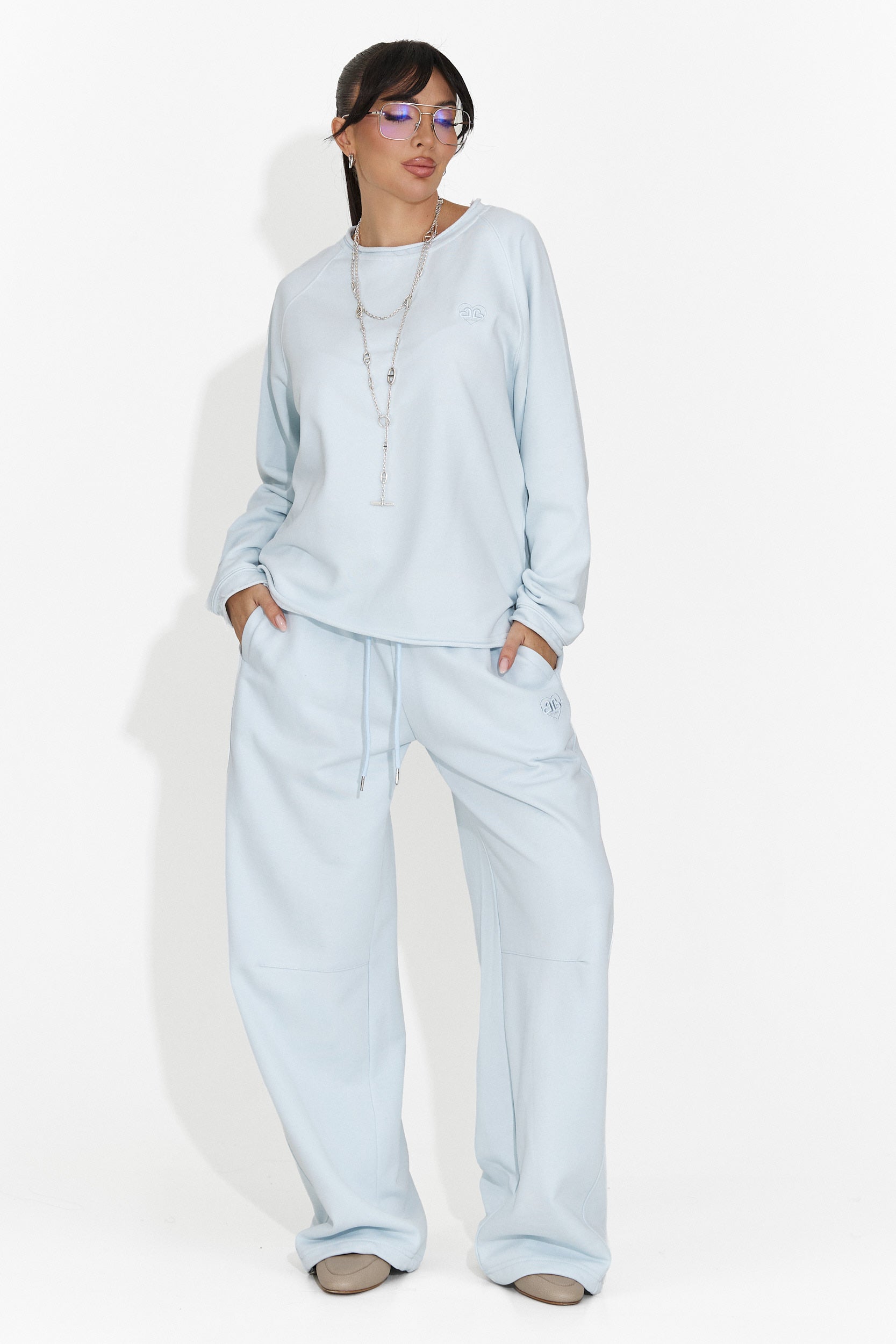 Női világoskék hétköznapi nadrág Romela Bogas