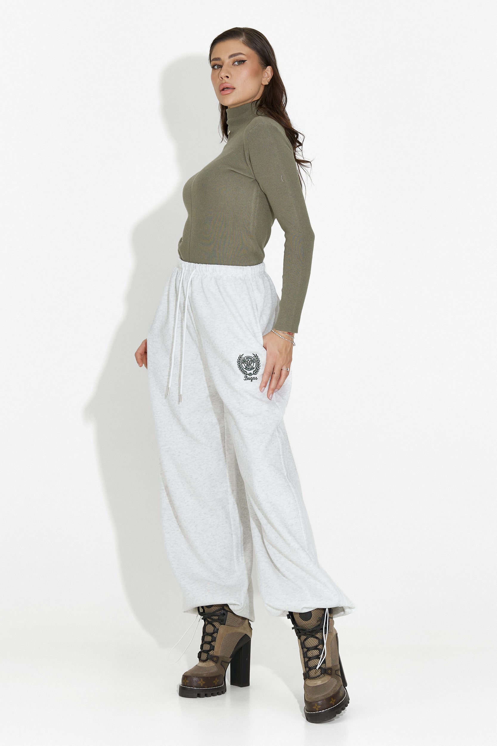 Novirene Bogas Hétköznapi Szürke Női Nadrág