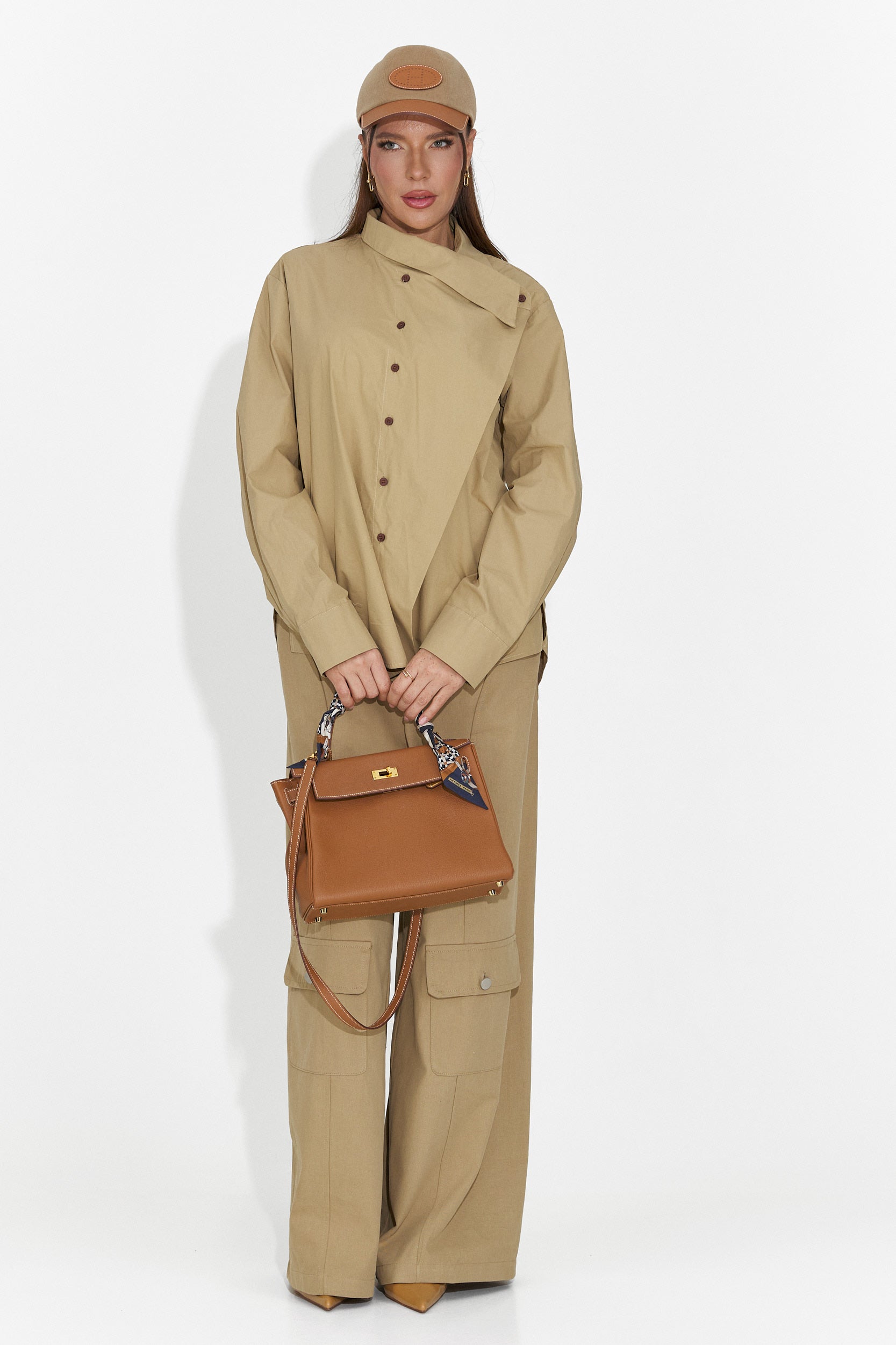 Női barna hétköznapi nadrág Nederia Bogas