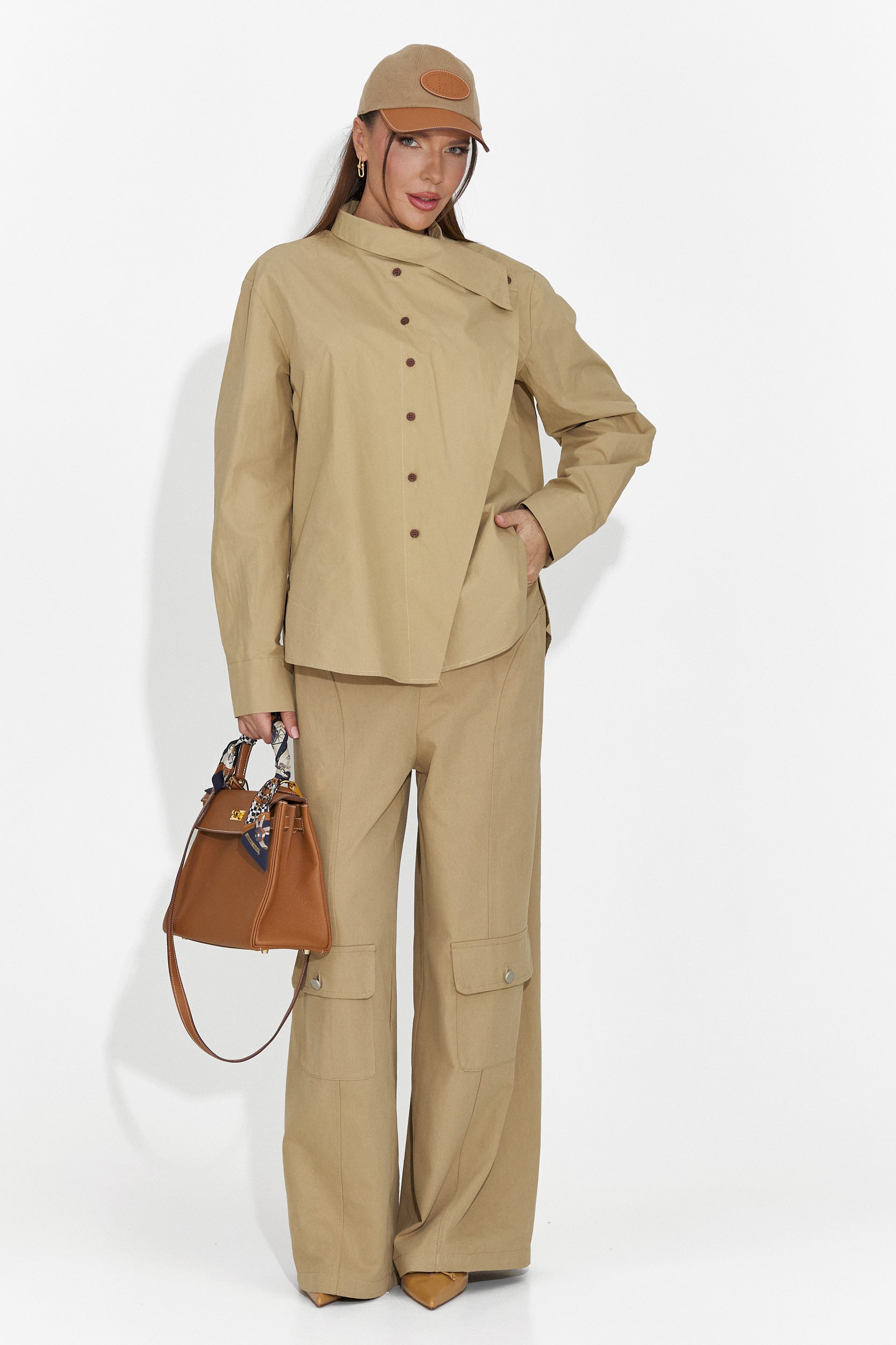 Női barna hétköznapi nadrág Nederia Bogas