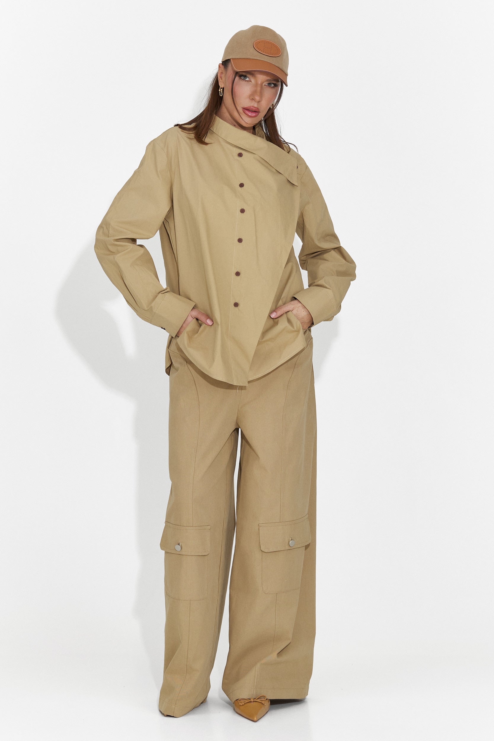 Női barna hétköznapi nadrág Nederia Bogas