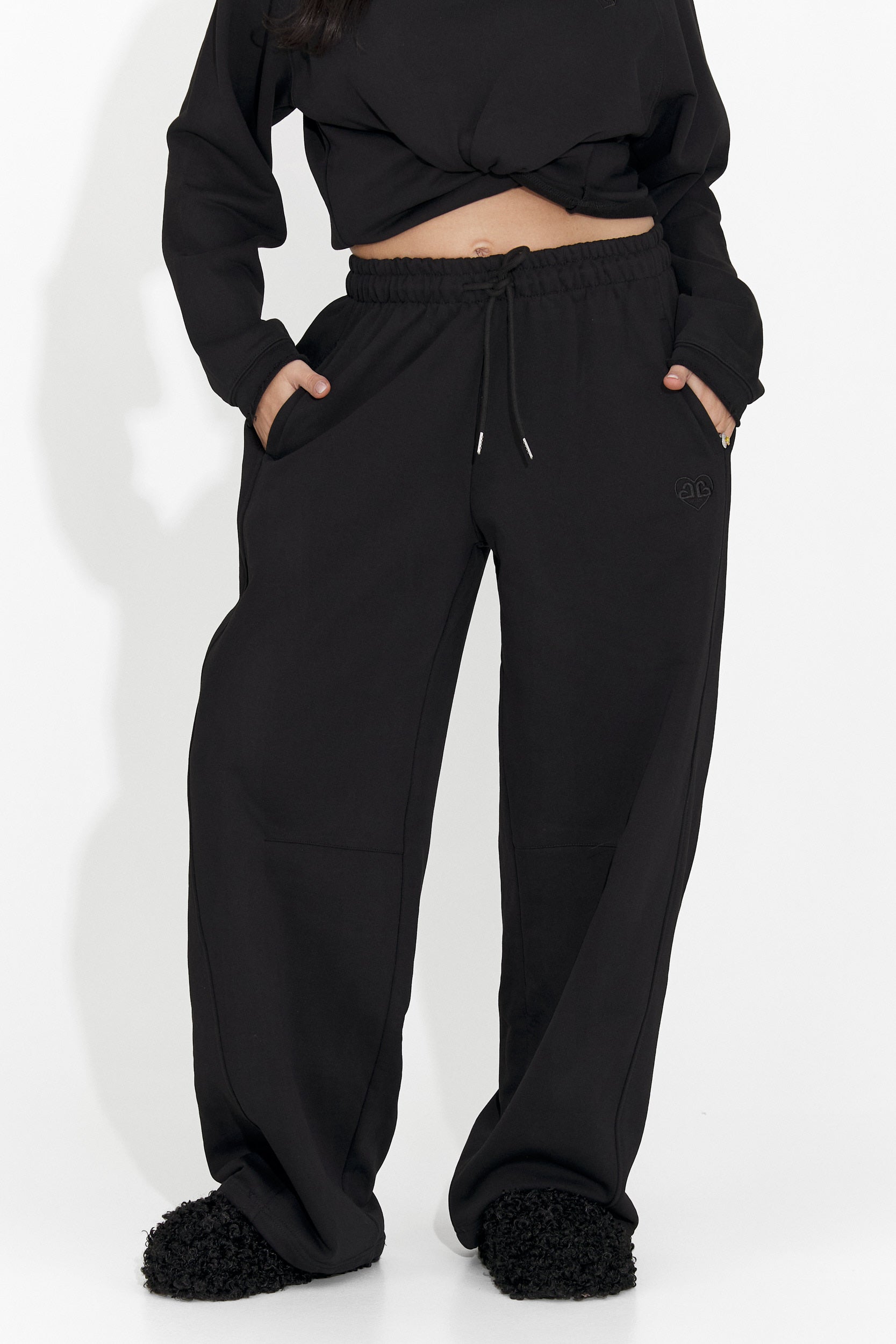 Női fekete hétköznapi nadrág Romela Bogas