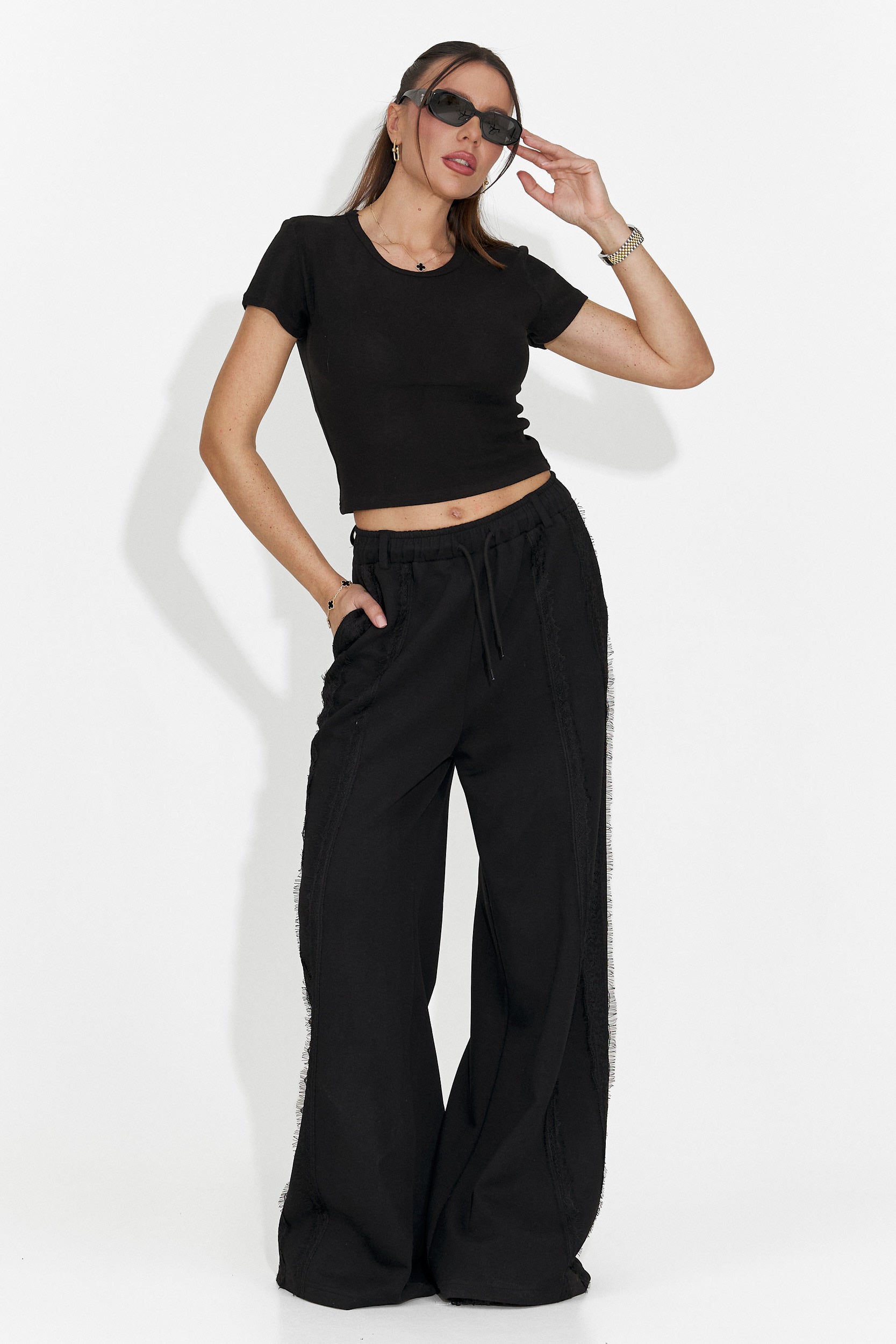 Zarania Bogas fekete női casual nadrág