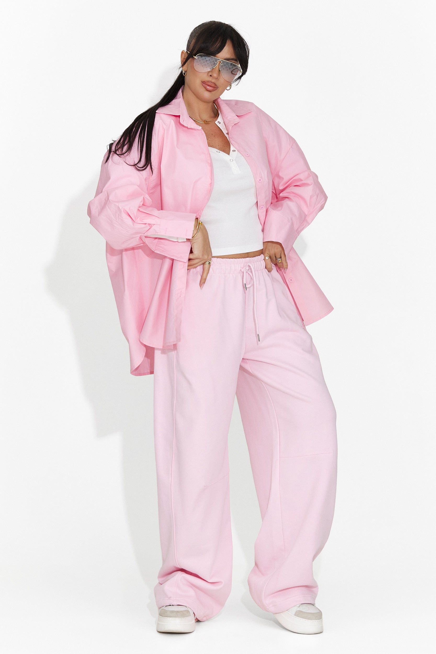 Női rózsaszín hétköznapi nadrág Romela Bogas